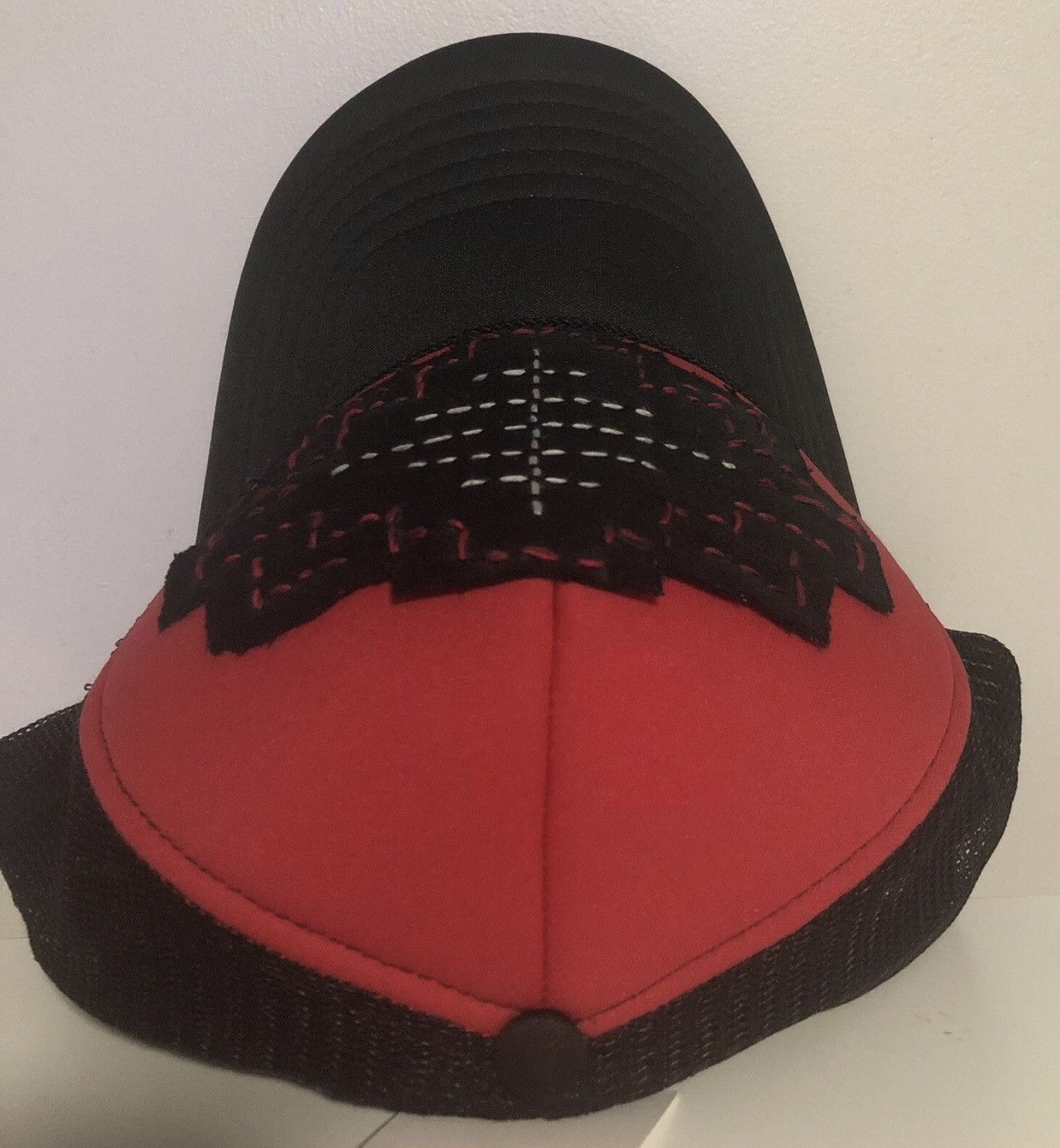 Other Black and Red Sashiko Trucker Hat Hand Stitched Rare 1/1 Size ONE SIZE - 6 Thumbnail
