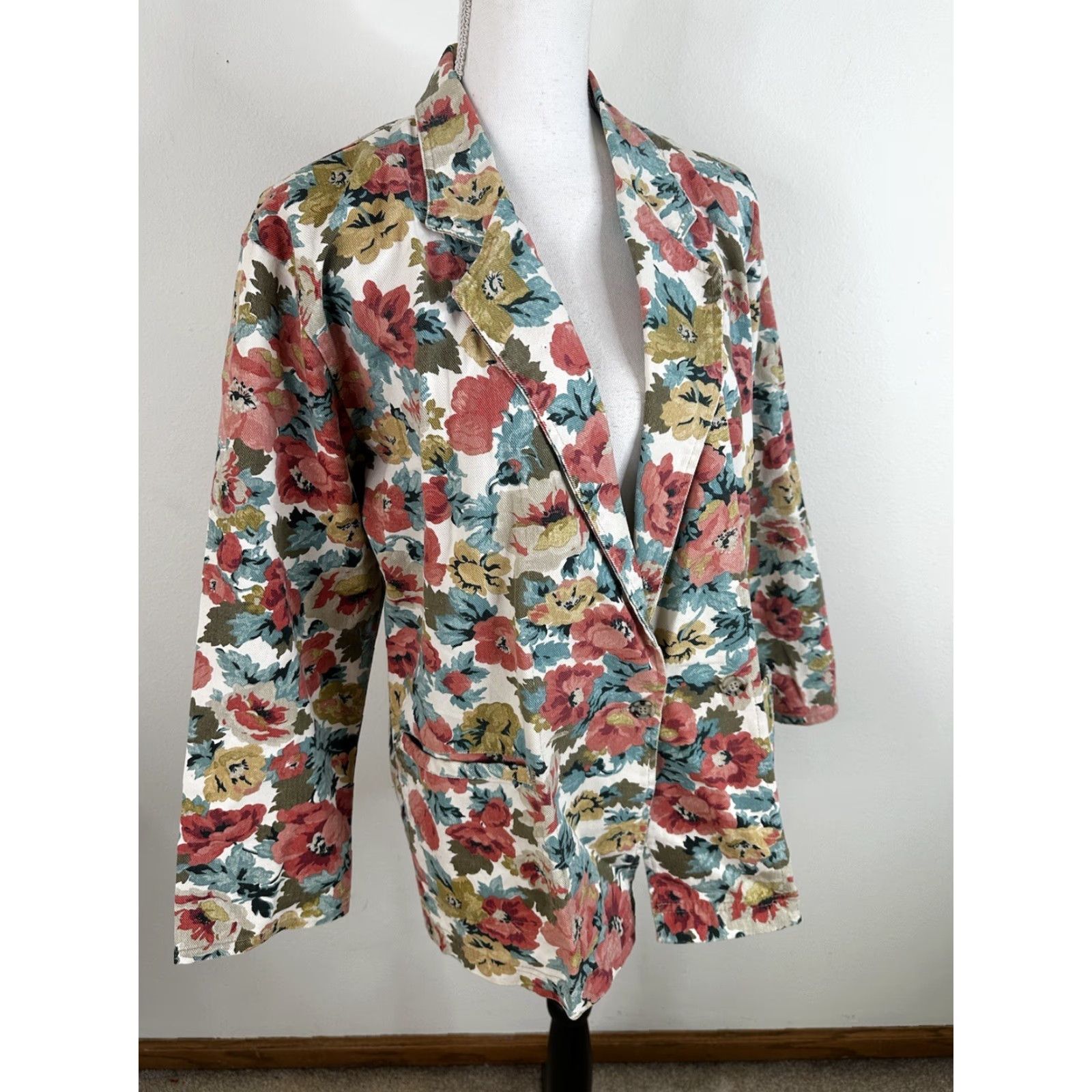 Denime VINTAGE Blazer Jacket Coat Denim Blue Women S 90s Bohemian Retro Regular Mid-Length Long Sleeve Button Pockets Cotton Shirt/Coat Kl/NOTE Size S / US 4 / IT 40 - 2 Thumbnail