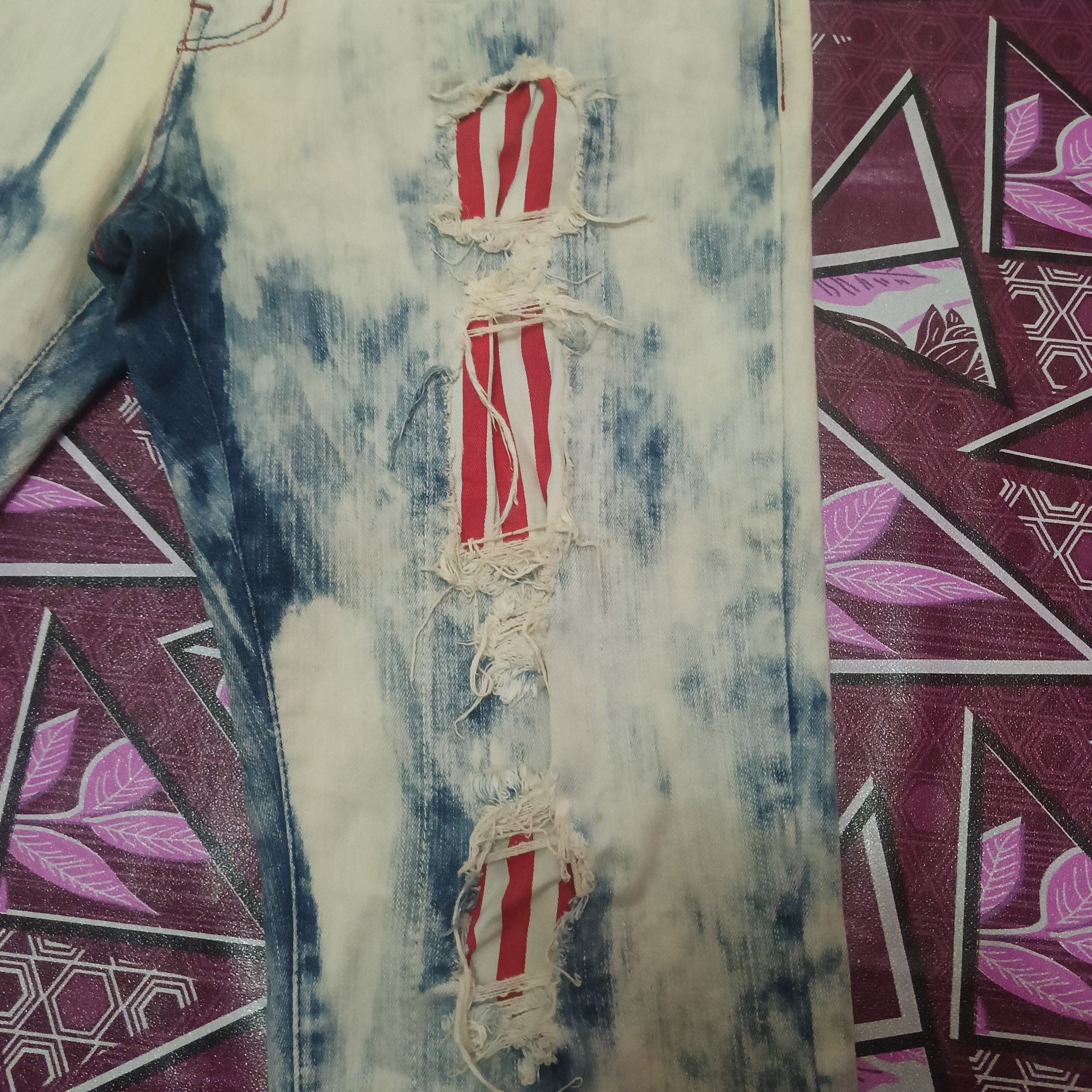14th Addiction × If Six Was Nine × Japanese Brand ILDF street makes it punk Acid wash jeans USA flag Size US 33 - 5 Thumbnail