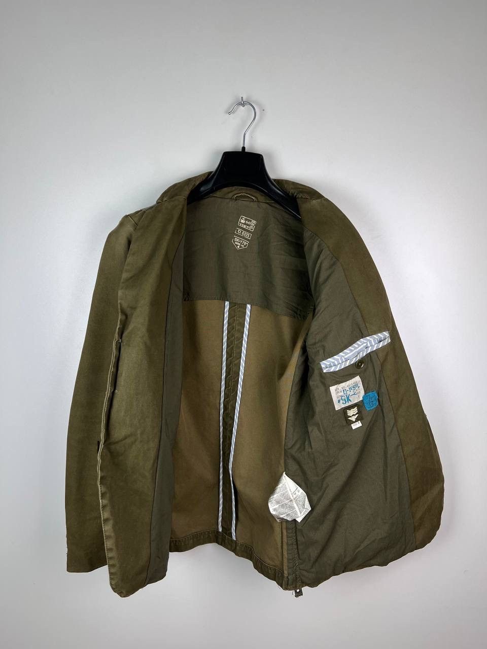Diesel Diesel SK-Y78 khaki cotton leather trim blazer jacket Size US M / EU 48-50 / 2 - 9 Thumbnail