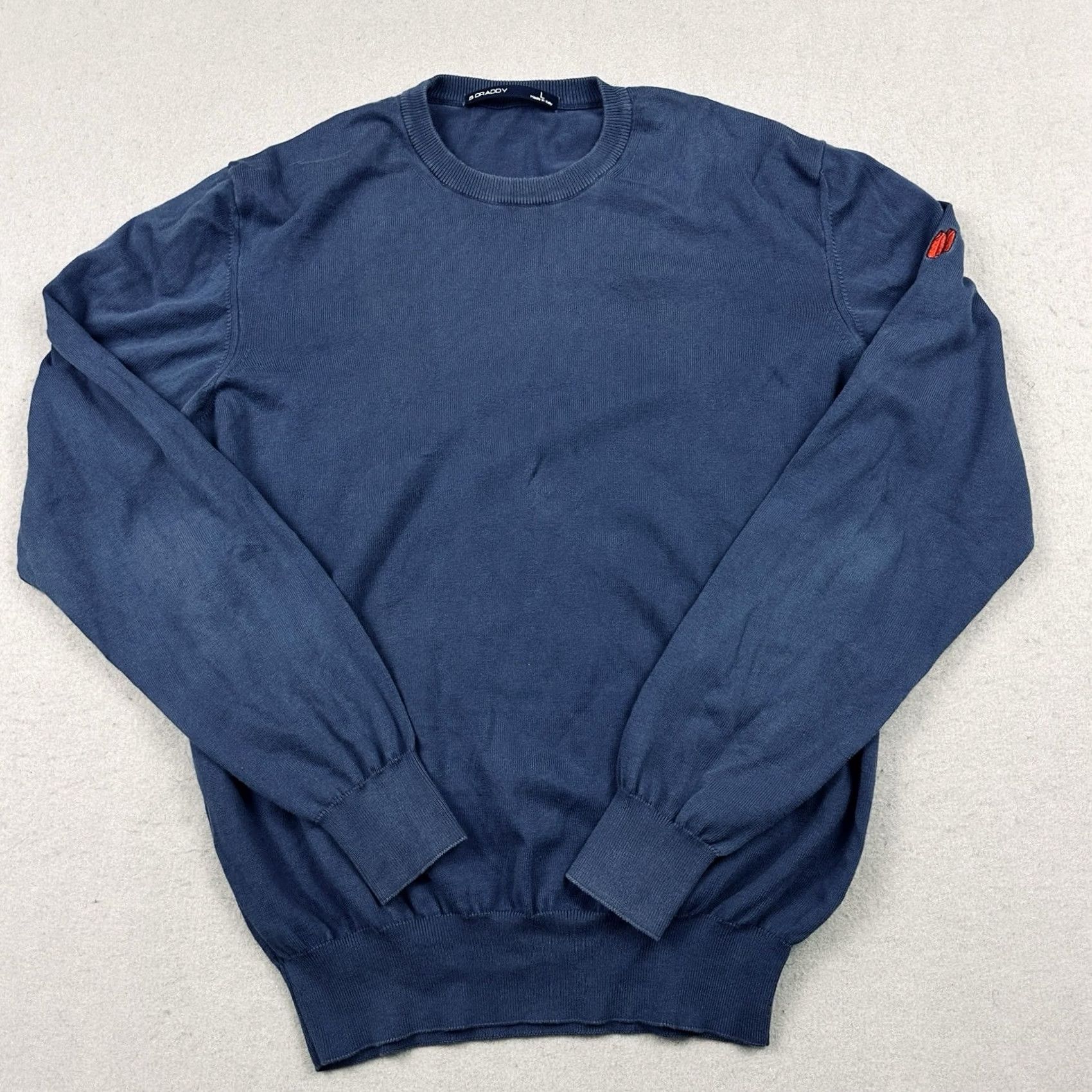 Vintage B. Draddy Sweater Men Large Blue Solid Crewneck Pullover Knit Golf Size US L / EU 52-54 / 3 - 2 Thumbnail
