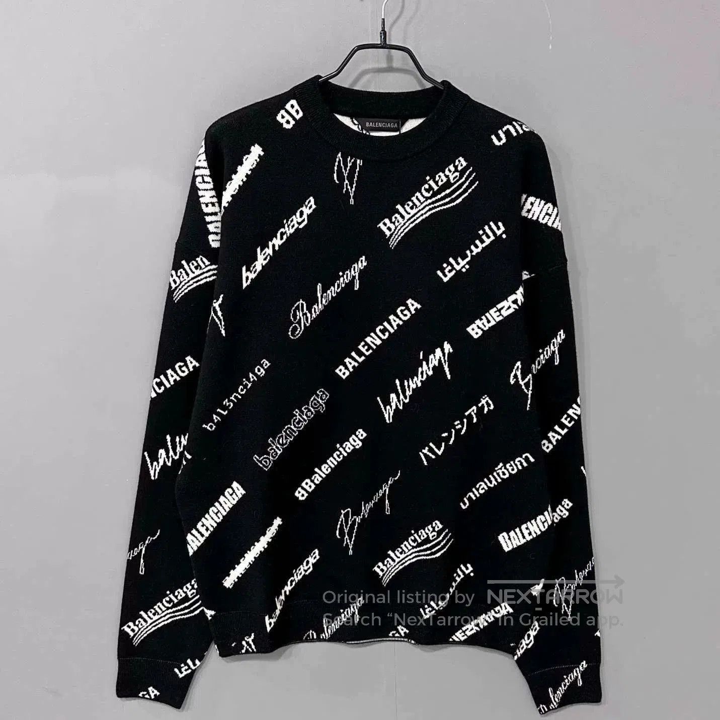 Balenciaga balenciaga patterned knit sweater in black. Size US XS / EU 42 / 0 - 1 Thumbnail