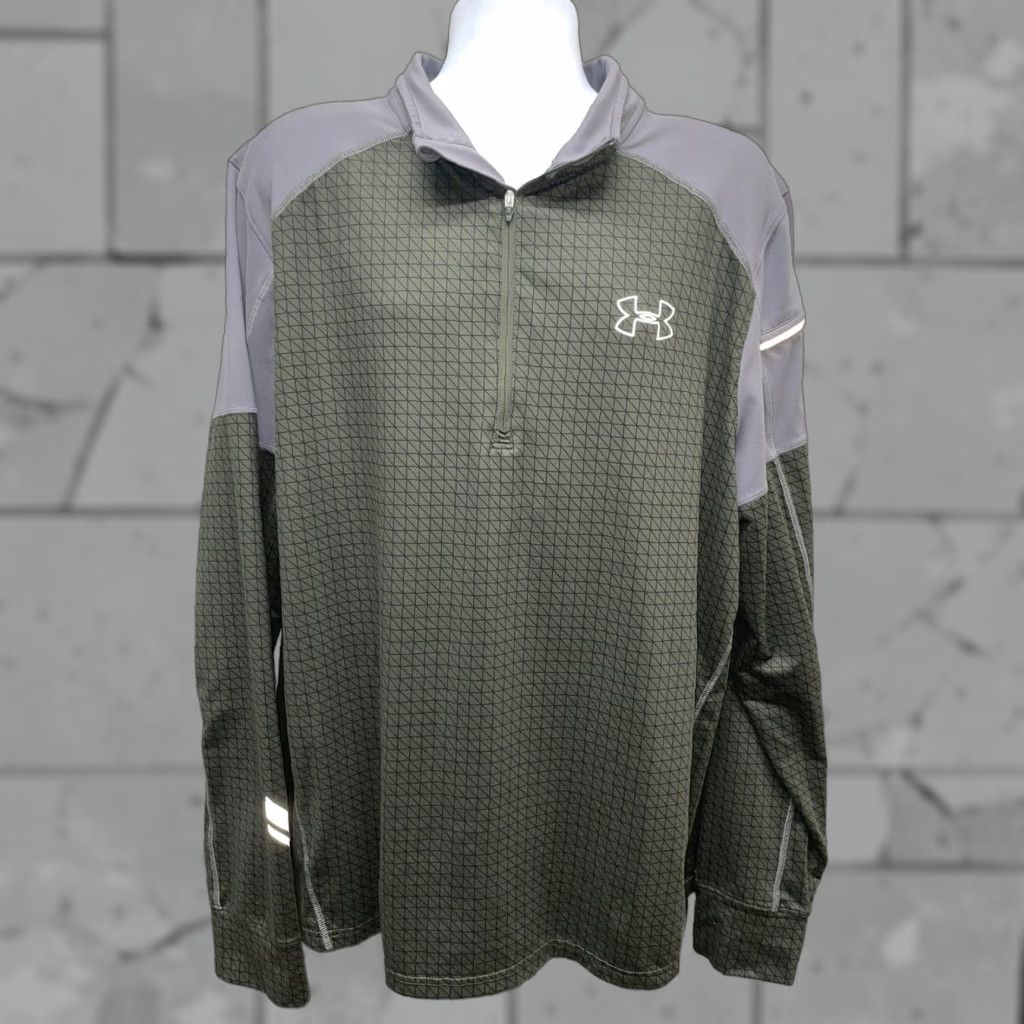 Under Armour Under Armour Fitted ColdGear Dark Green Full Zip Jacket Mens 2XL Size US XXL / EU 58 / 5 - 1 Thumbnail