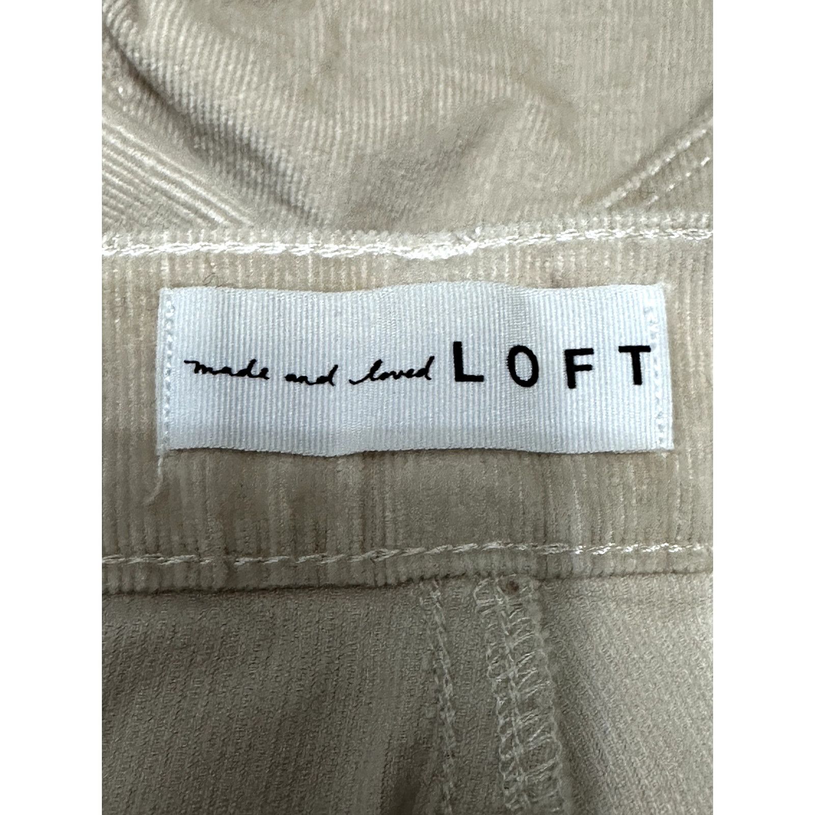 Loft Loft Corduroy Pants Mid Rise Tailored Tan Cream Women's 25 Size 25" / US 0 / IT 36 - 7 Thumbnail