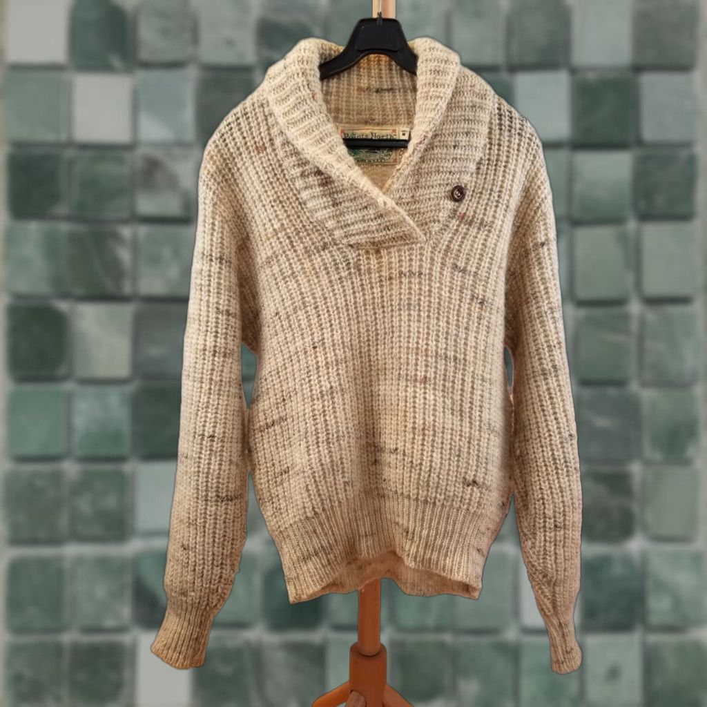 Vintage VINTAGE NORTH POINT ShEWl COLLAR WOOL SWEATER M WOMEN'S MEDIUM Beige Pullover 80's 18/18 23" SHLD TO CUFF 23" TOP TO BOTTOM Mens Womens Girls Boys Size M / US 6-8 / IT 42-44 - 1 Thumbnail