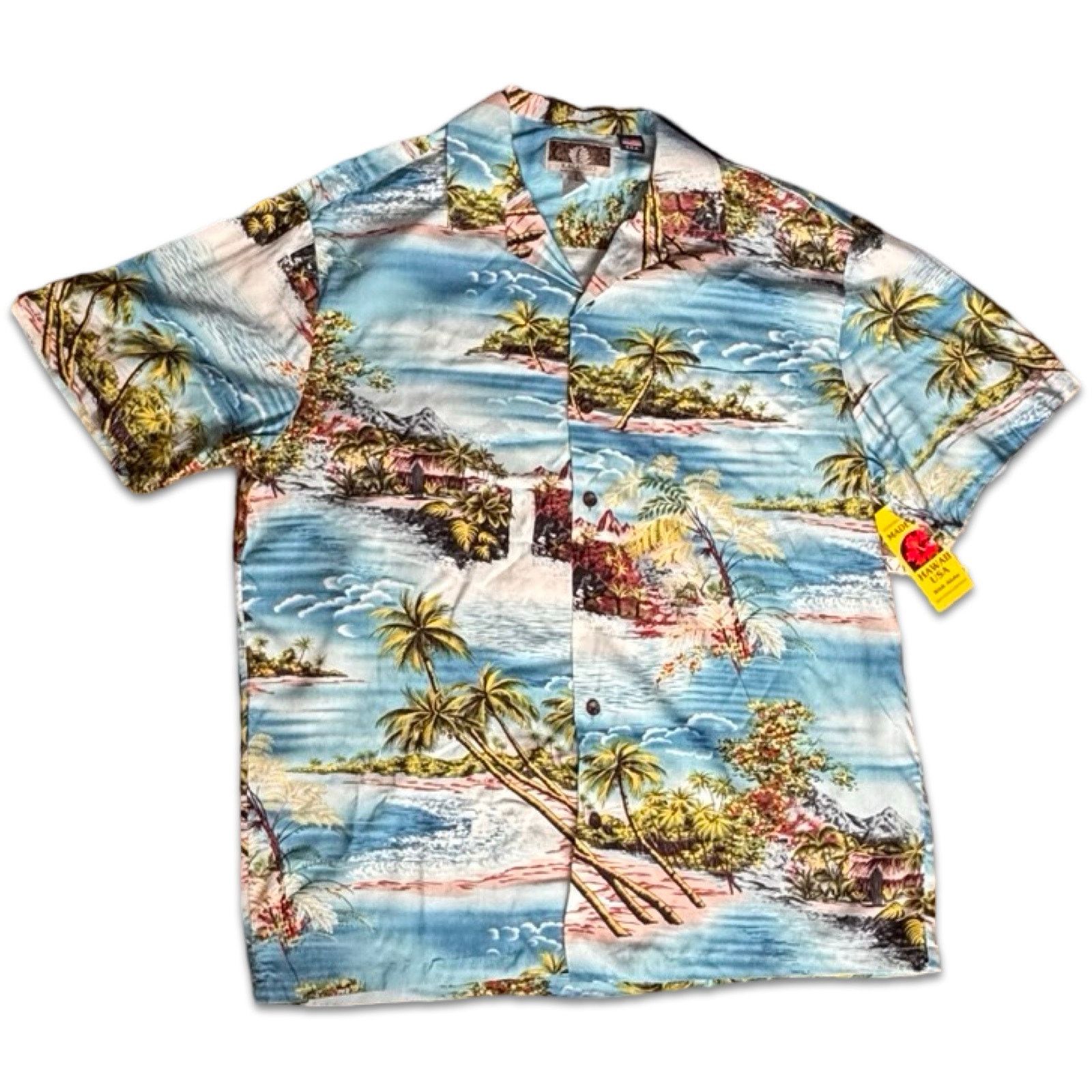 Vintage KALAHEO Hawaiian Shirt Large Blue Tropical Island Hawaii Size US L / EU 52-54 / 3 - 1 Thumbnail