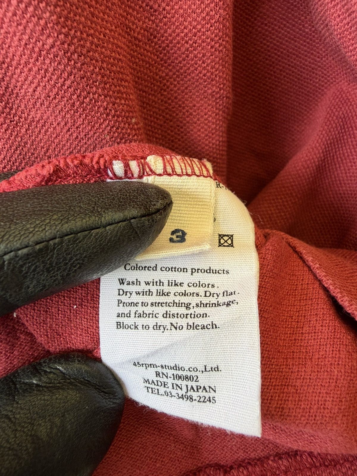 45rpm Vintage 80s 45rpm Red Polo Shirt with White Collar and Cuffs Size US M / EU 48-50 / 2 - 8 Thumbnail
