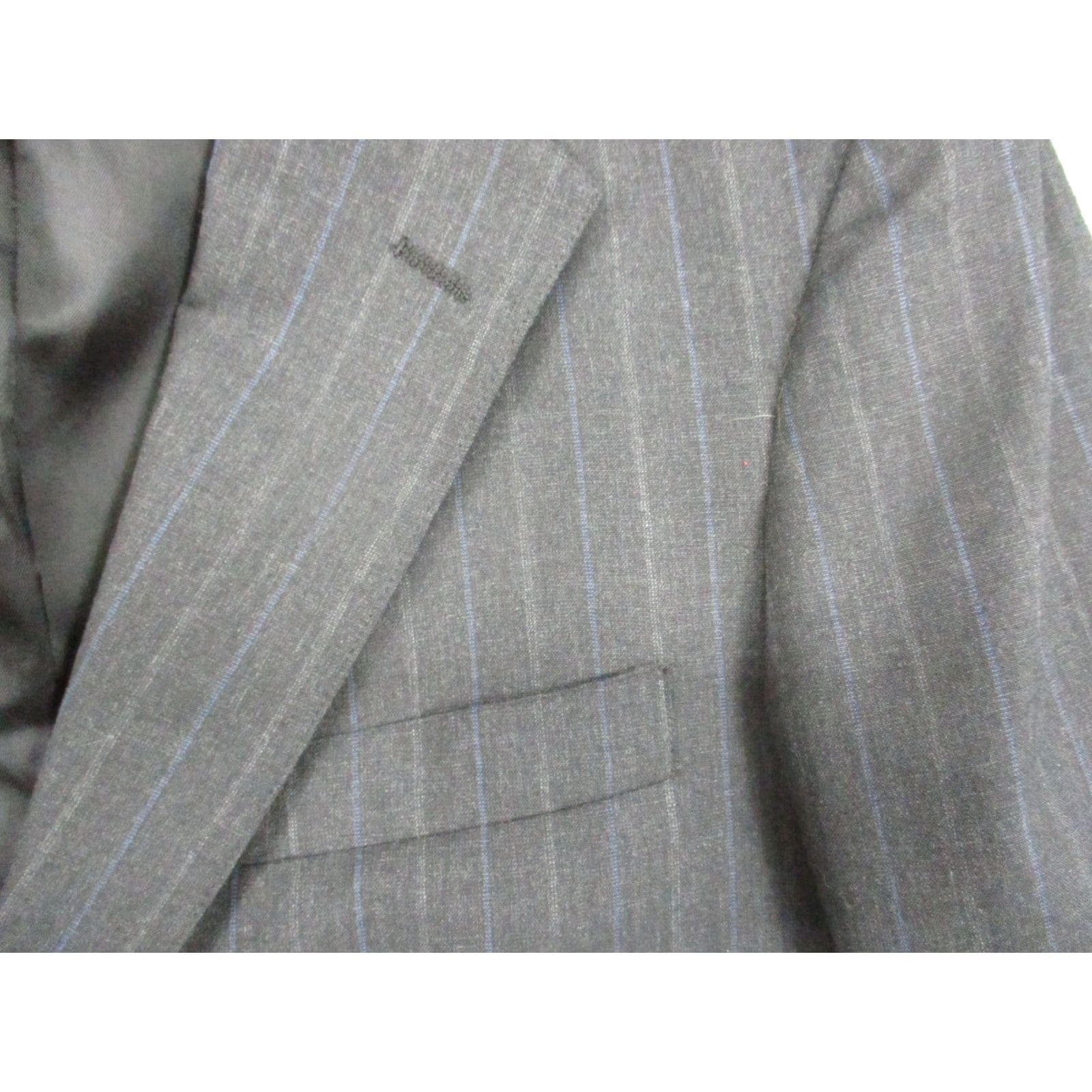 Ralph Lauren Polo University Club Blazer Mens 42L Wool Pinstripe Charcoal Gray Sport Coat 2 Piece Long Business Formal Size US XL / EU 56 / 4 - 2 Thumbnail