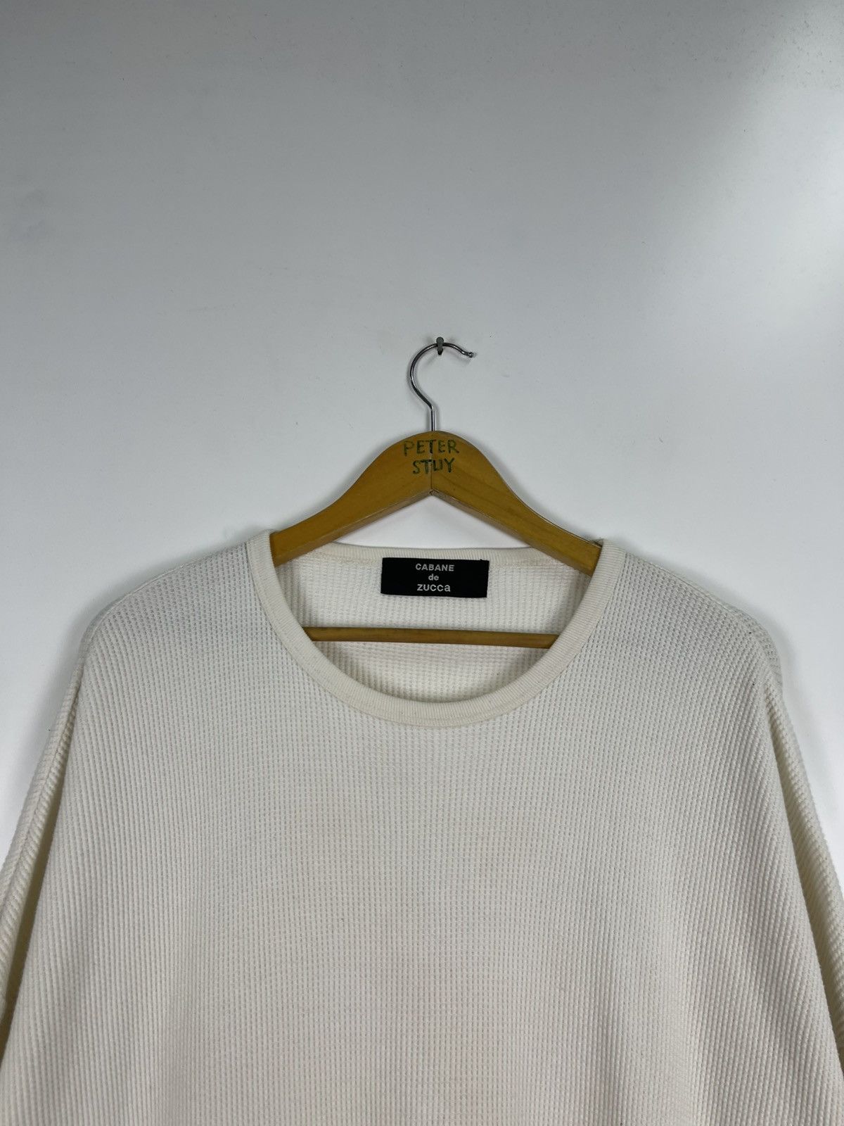 Designer Cabane De Zucca Women’s Waffle Crew Neck Longsleeve Size US M / EU 48-50 / 2 - 6 Thumbnail