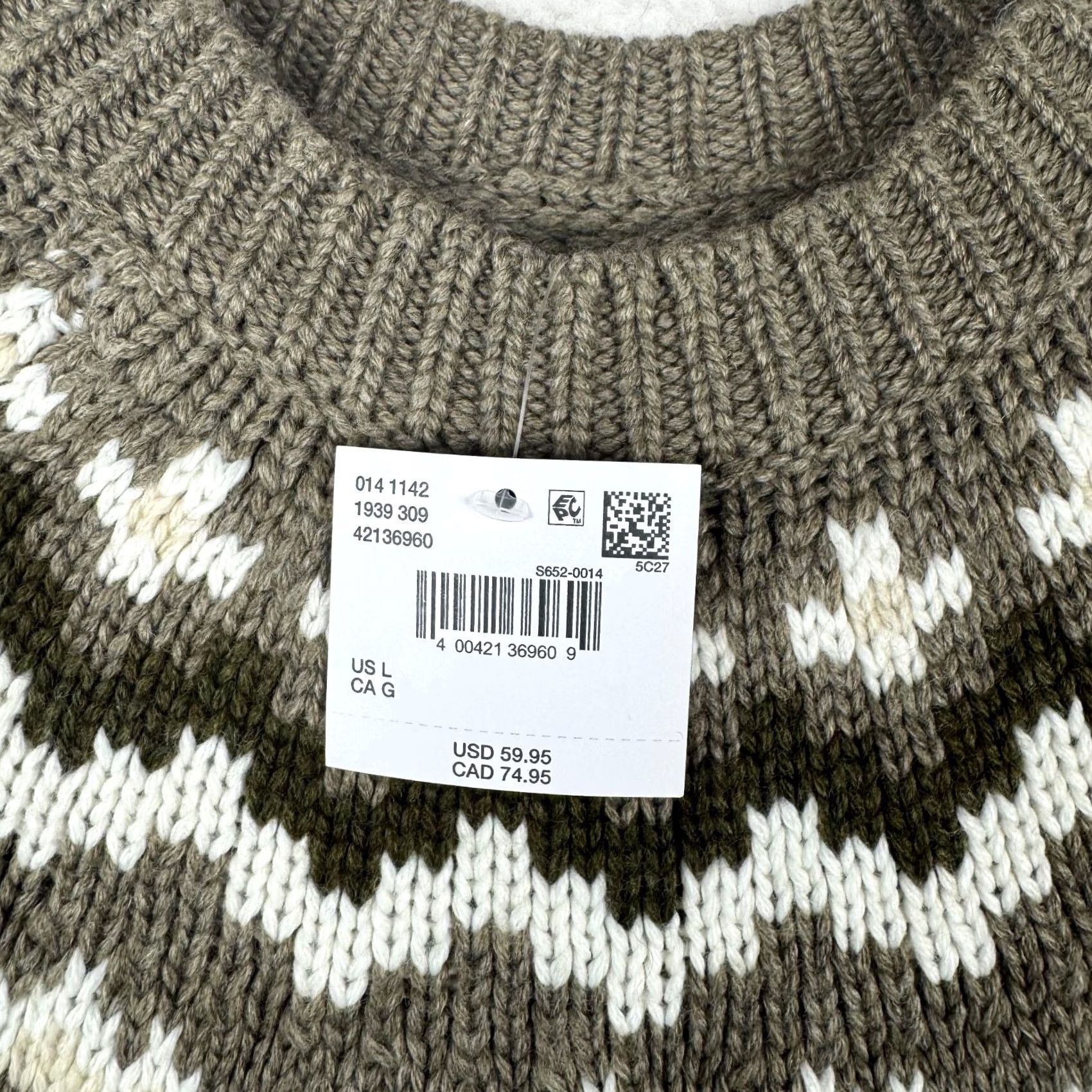 American Eagle Outfitters VINTAGE? No. (Original is new) So: American Eagle Outfitters Sweater Mens L Crew Neck Brown Knit Fair Isle Pullover Knit Winter Fall Casual Size US L / EU 52-54 / 3 - 2 Thumbnail