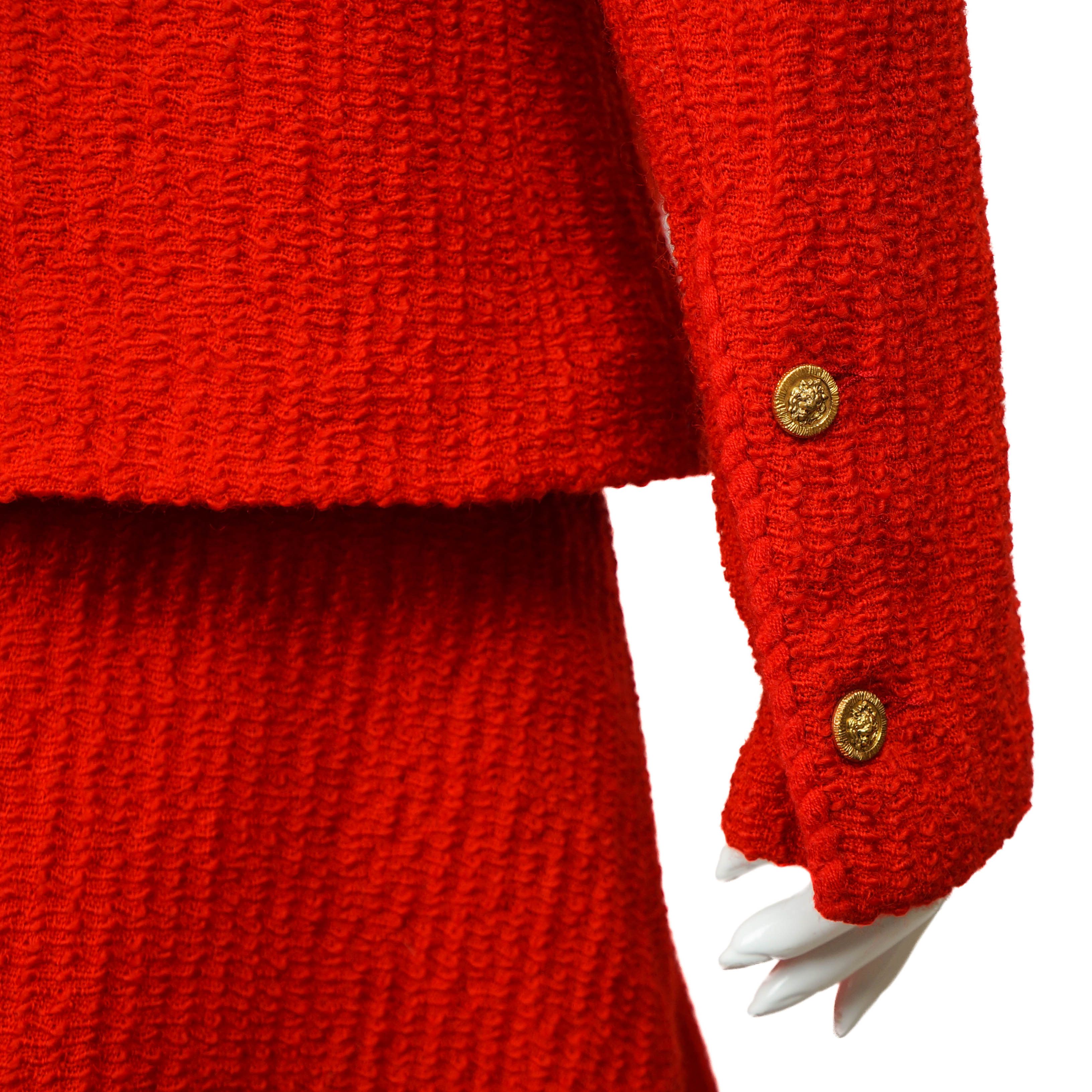 Chanel CHANEL Boutique 1978-1985 Red Tweed Jacket Suit Vintage Size M / US 6-8 / IT 42-44 - 7 Thumbnail
