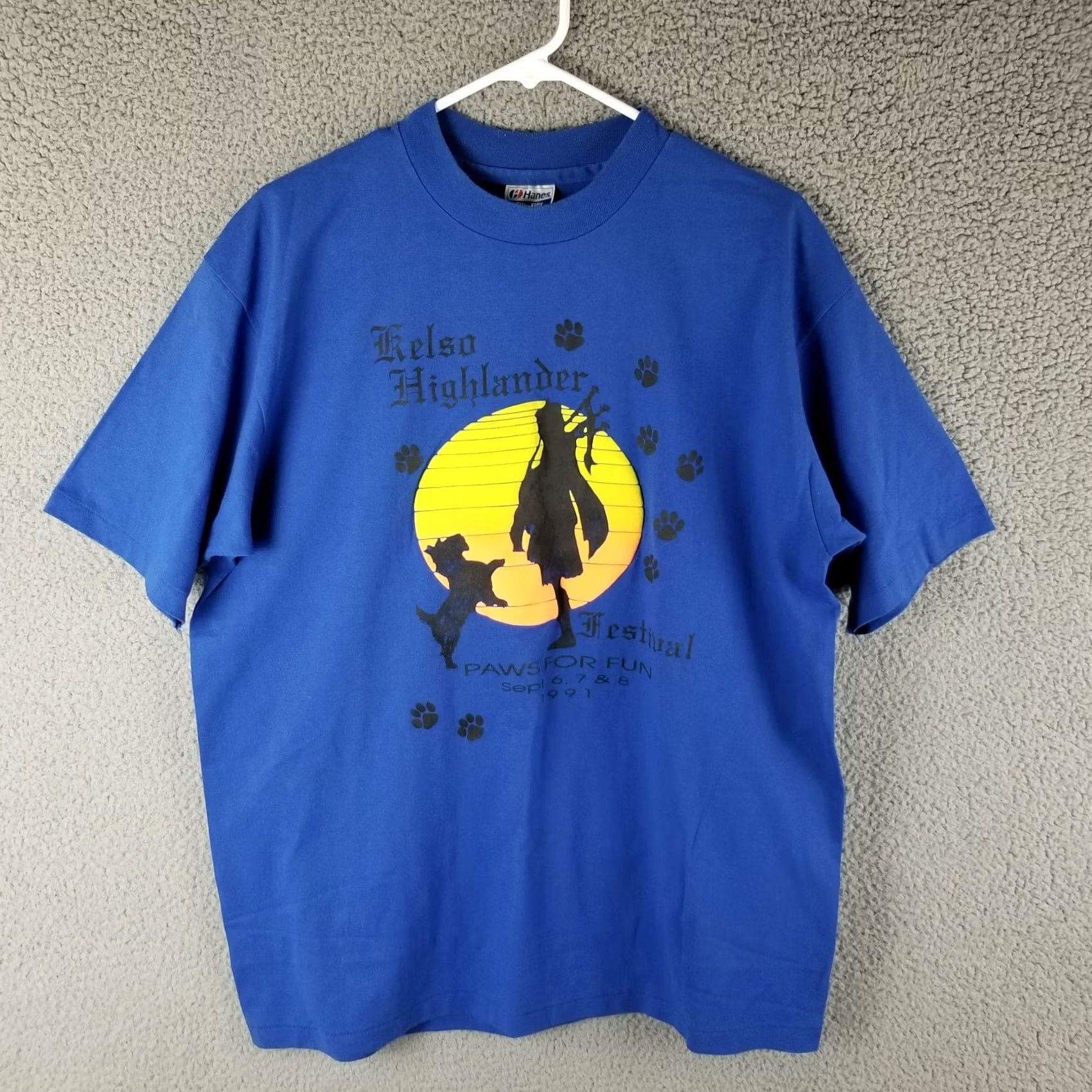 Hanes Vintage Hanes Scottish Terrier Shirt L Adult Blue 50/50 Single Stitch Dog 1991 Kelso Festival Vintage Shirt Mens Size US L / EU 52-54 / 3 - 2 Thumbnail