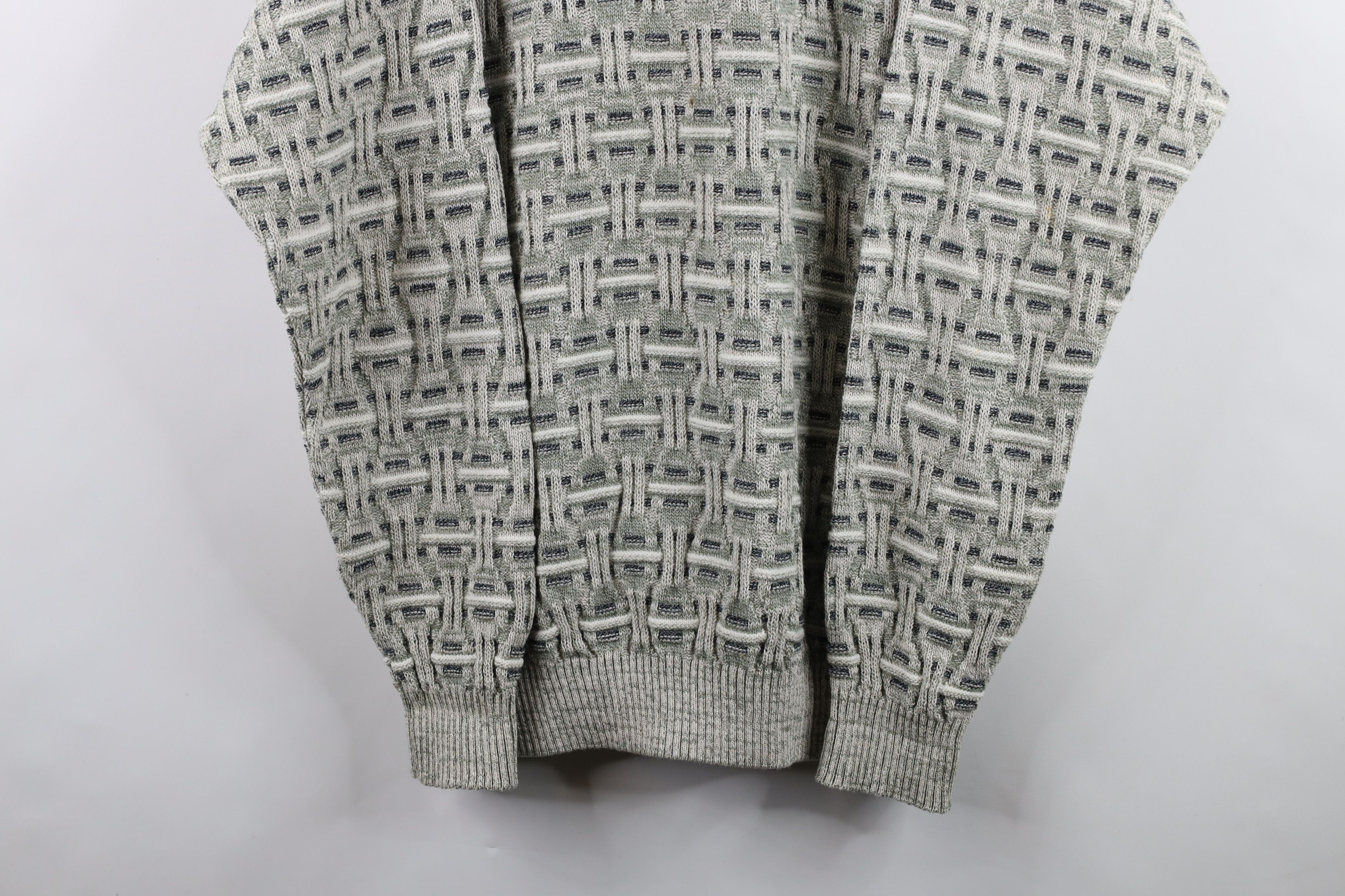 Vintage Vintage 90s Streetwear Cross Weave Knit Dad Crewneck Sweater Size US XL / EU 56 / 4 - 3 Thumbnail