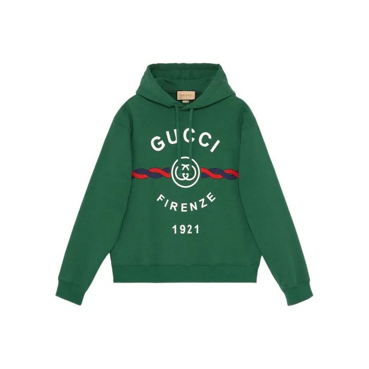 Gucci Gucci Green Logo Print Sweatshirt Size US L / EU 52-54 / 3 - 1 Thumbnail