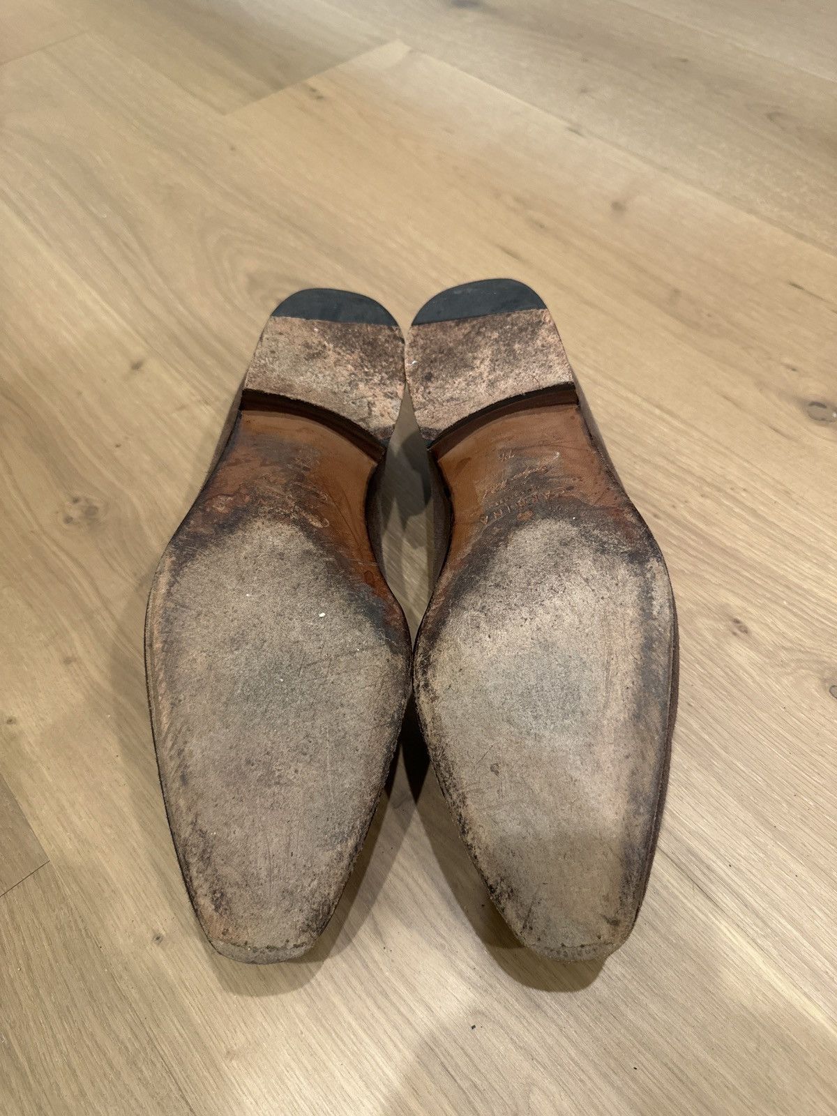 Carmina 7.5UK dark brown suede penny loafers Size US 8.5 / EU 41-42 - 2 Thumbnail