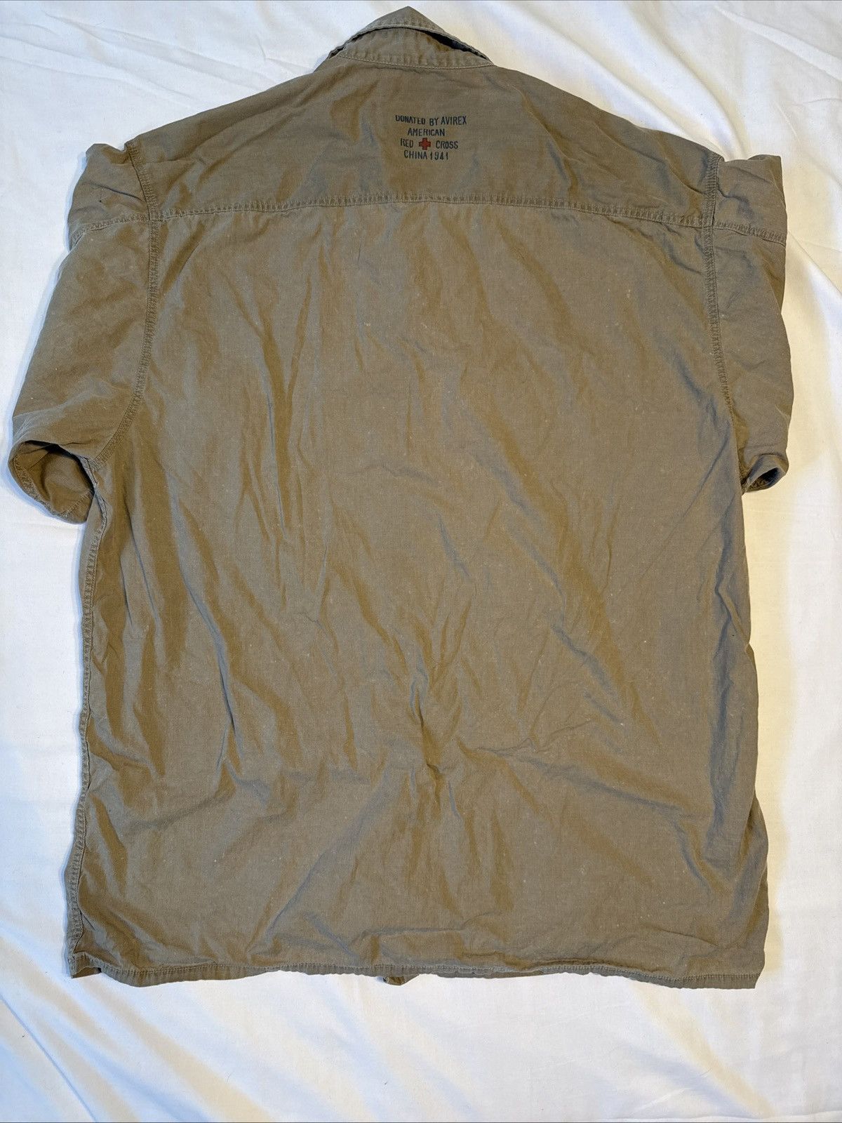 Avirex Vintage 90s Avirex WW2 Red Cross China 1941 Tan Flight Shirt Size US XL / EU 56 / 4 - 4 Thumbnail