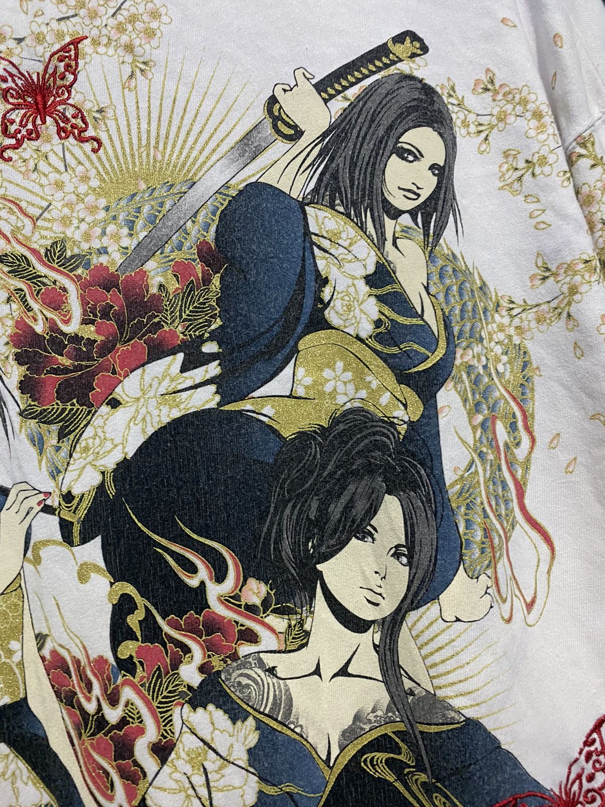 Vintage Sukajan divine retribution samurai girl longsleeve tshirt Size US XL / EU 56 / 4 - 3 Thumbnail