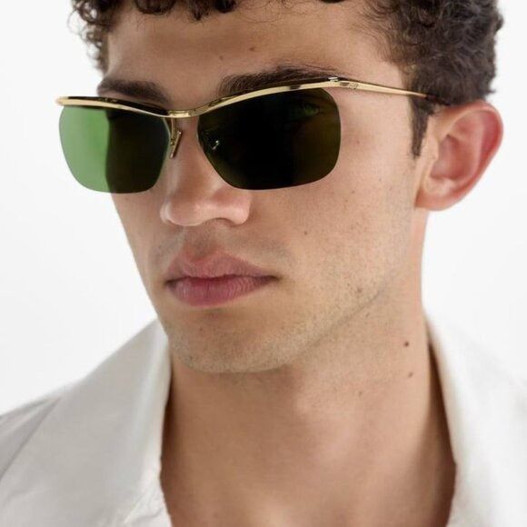 Celine Celine CL40307U 30N Sunglasses Gold Square Frame, Green Size ONE SIZE - 2 Thumbnail