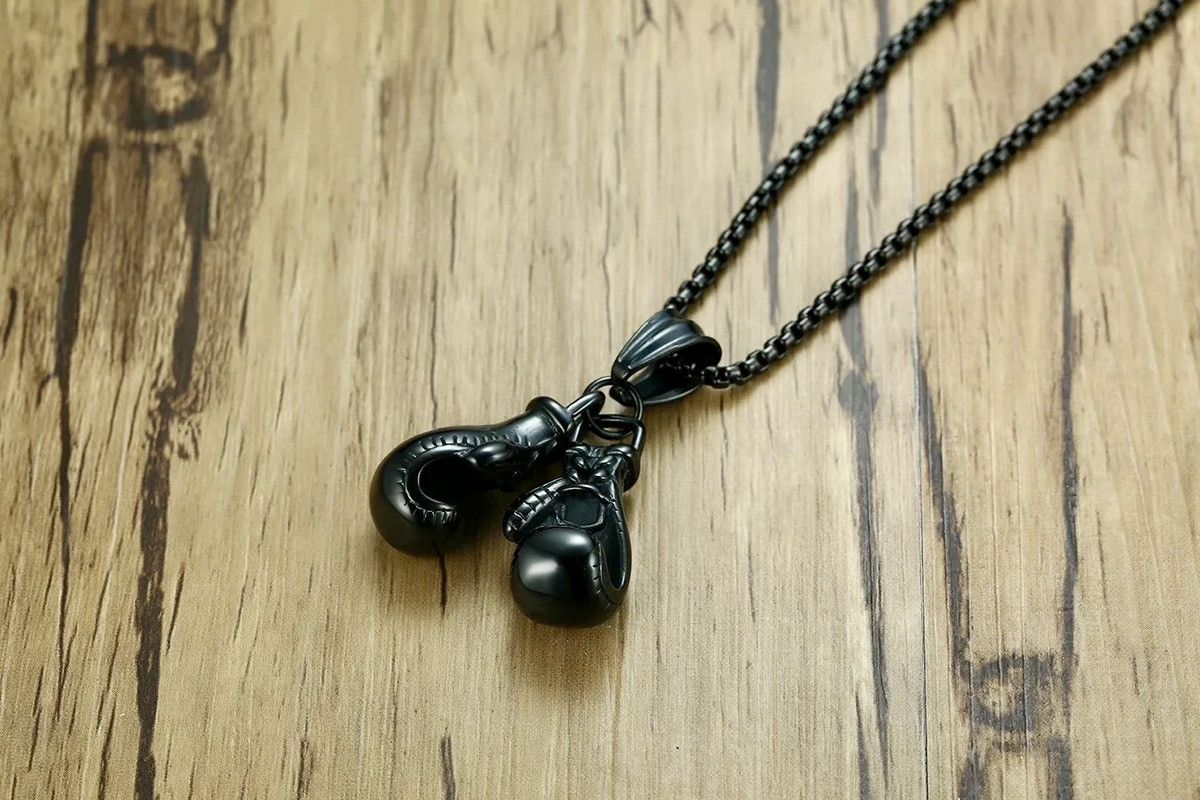 Vintage Classic Black Boxing Gloves Necklace Size ONE SIZE - 2 Thumbnail