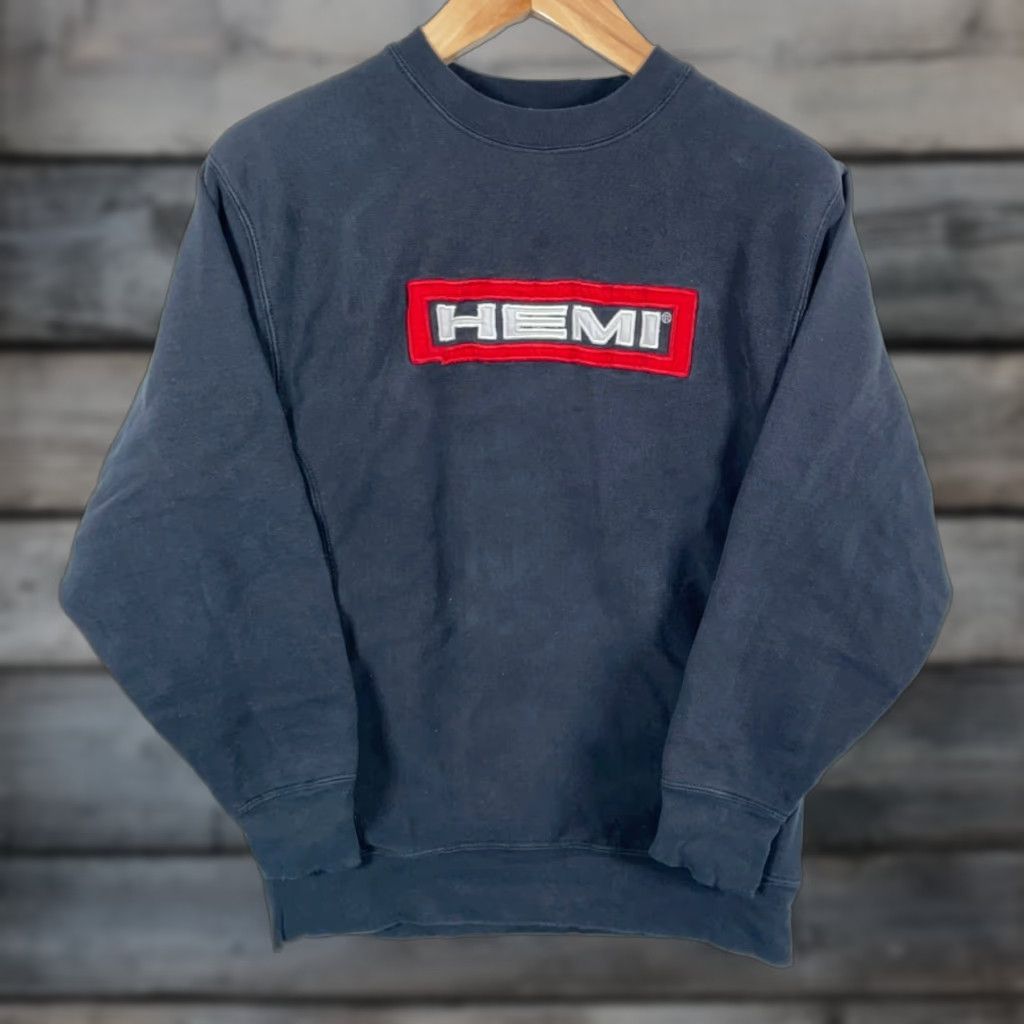 Vintage VINTAGE Chrysler HEMI Sweatshirt Men Small Medium Black Crewneck Embroidered Logo Graphic Print Heavyweight Size US S / EU 44-46 / 1 - 1 Thumbnail