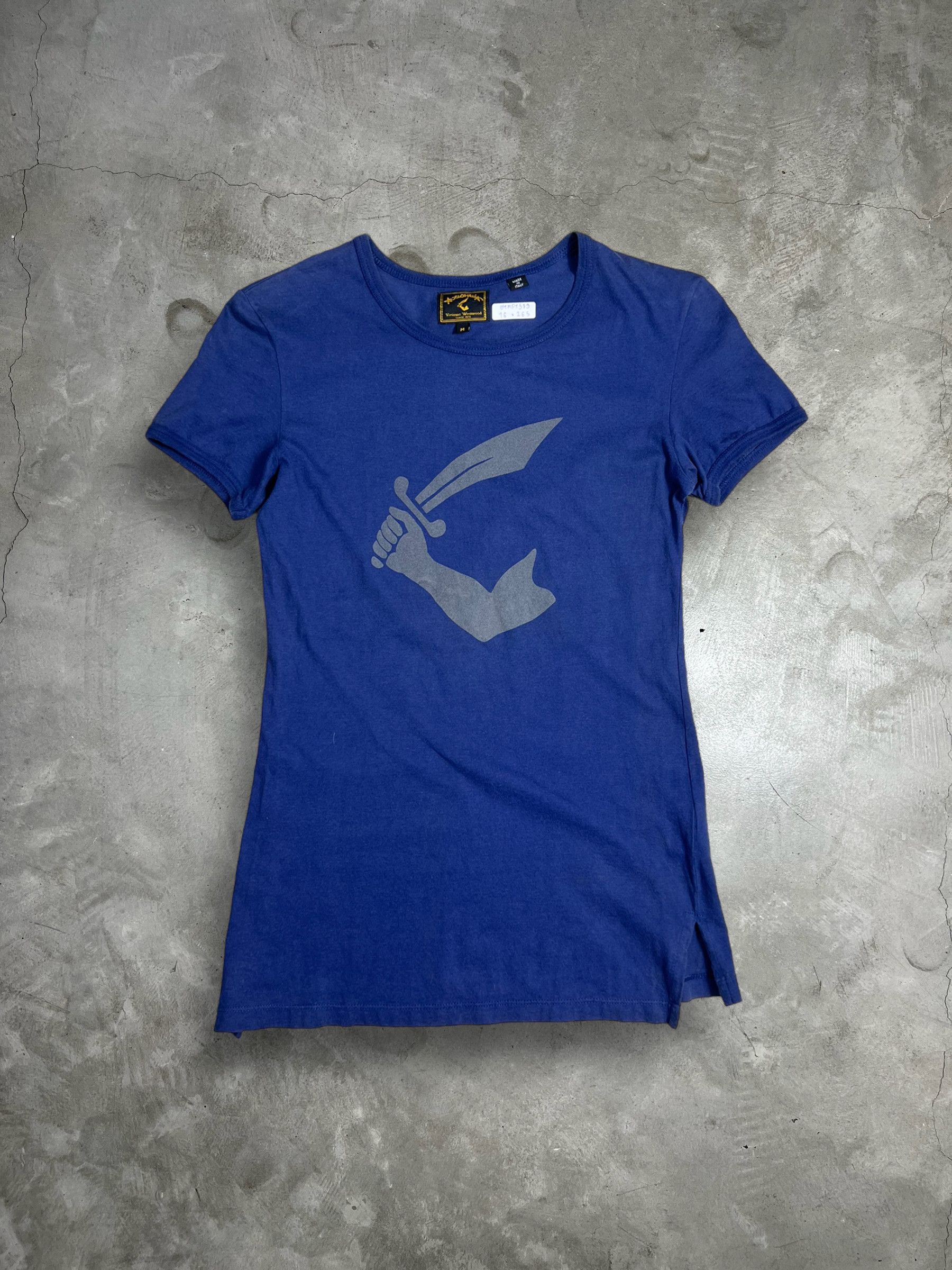 image of Vivienne Westwood Anglomania Blouse (M) Gtmpt589 in Blue, Women's (Size Medium)