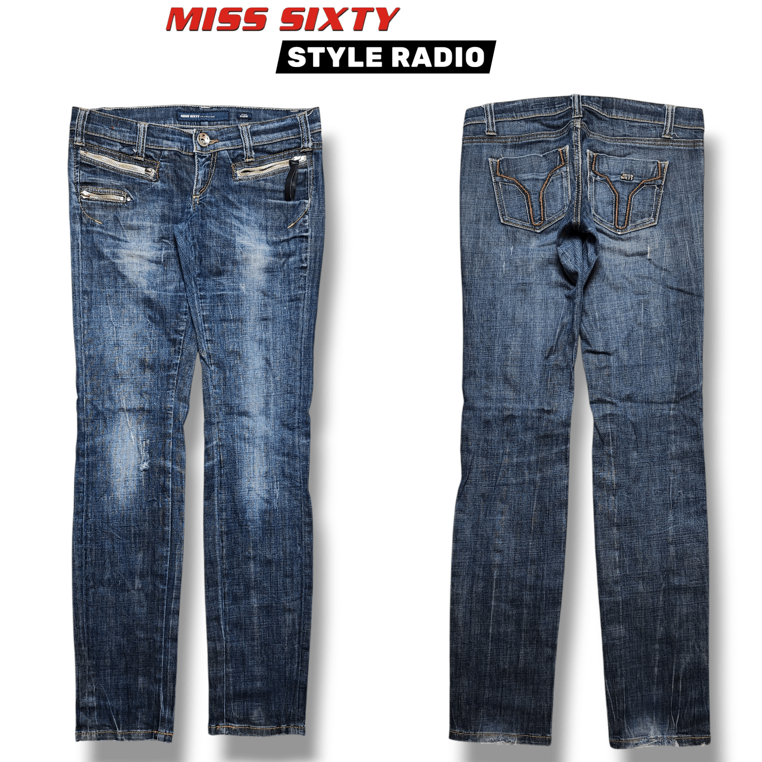 Miss Sixty Vintage 00's Y2K Miss Sixty Jeans Big Ty Distressed Low Rise Size 30" / US 8 / IT 44 - 1 Thumbnail