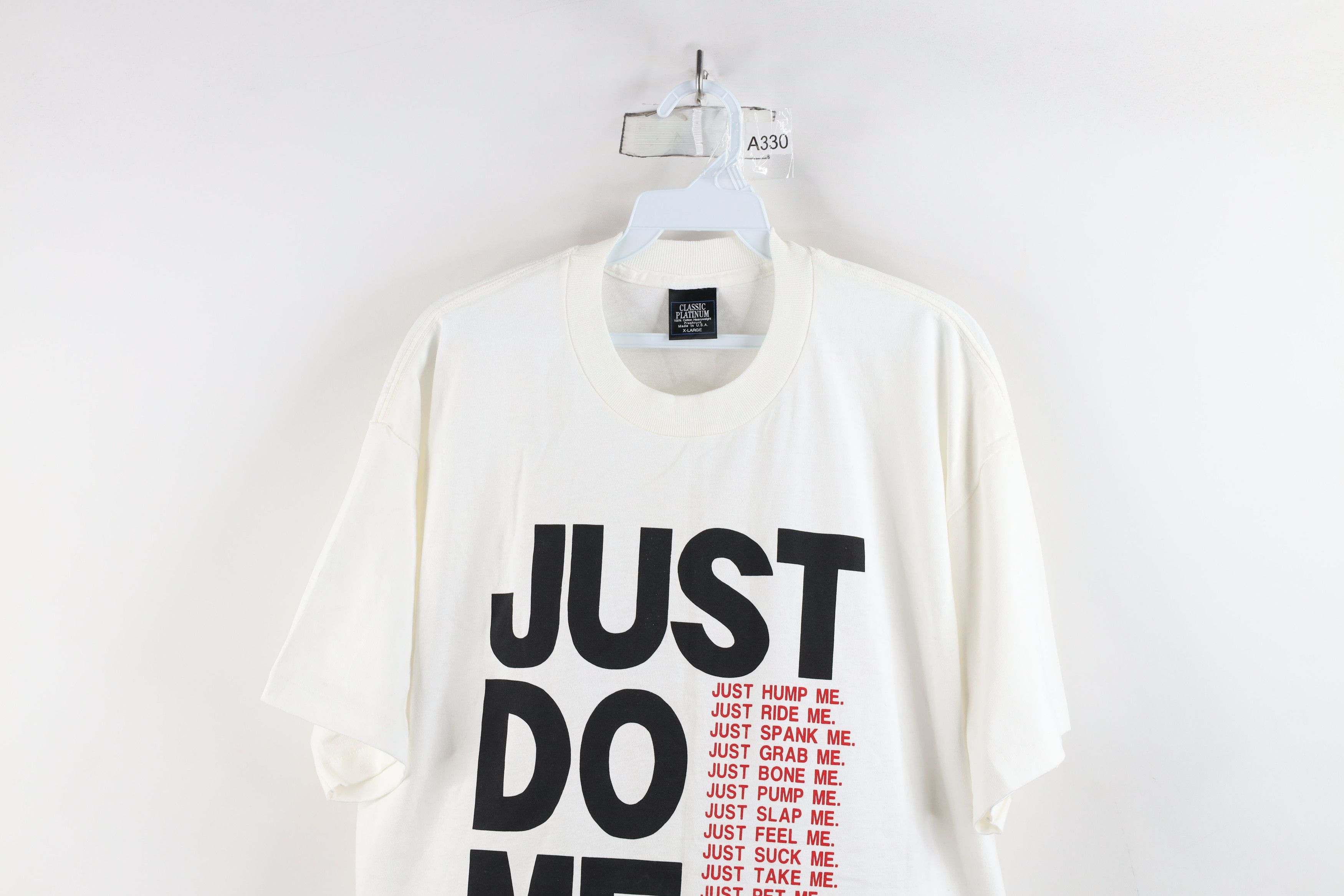 Vintage Vintage 90s Streetwear Just Do Me Short Sleeve T-Shirt USA Size US XL / EU 56 / 4 - 2 Thumbnail