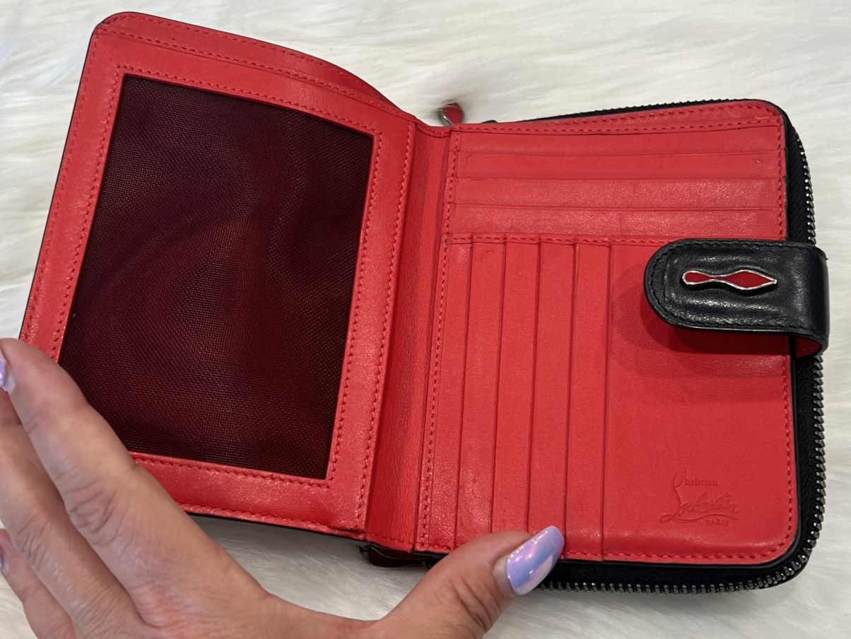 Christian Louboutin Christian Louboutin Panettone Spike Black Leather Wallet Size ONE SIZE - 8 Thumbnail