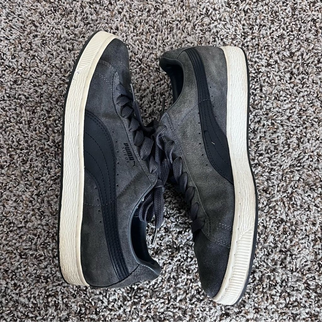 Puma Puma Men's Grey & Black Suede Eco Sneakers - M 10.5 - RARE Size US 10 / EU 43 - 1 Thumbnail
