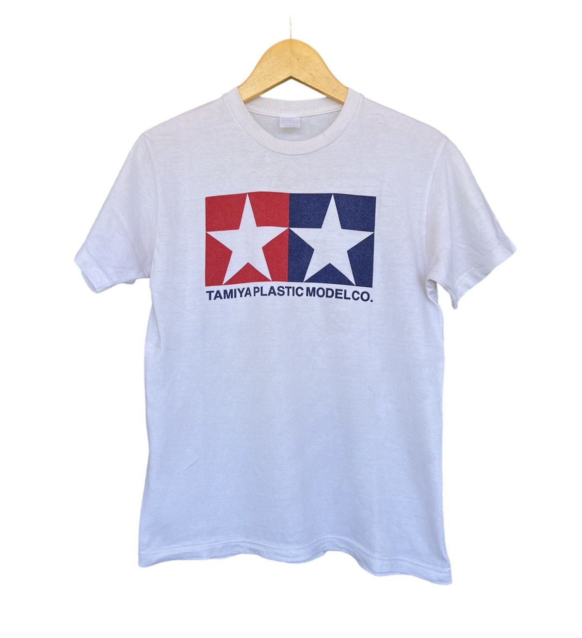 image of Vintage Tamiya Plastic Shirt in White, Men's (Size Small)