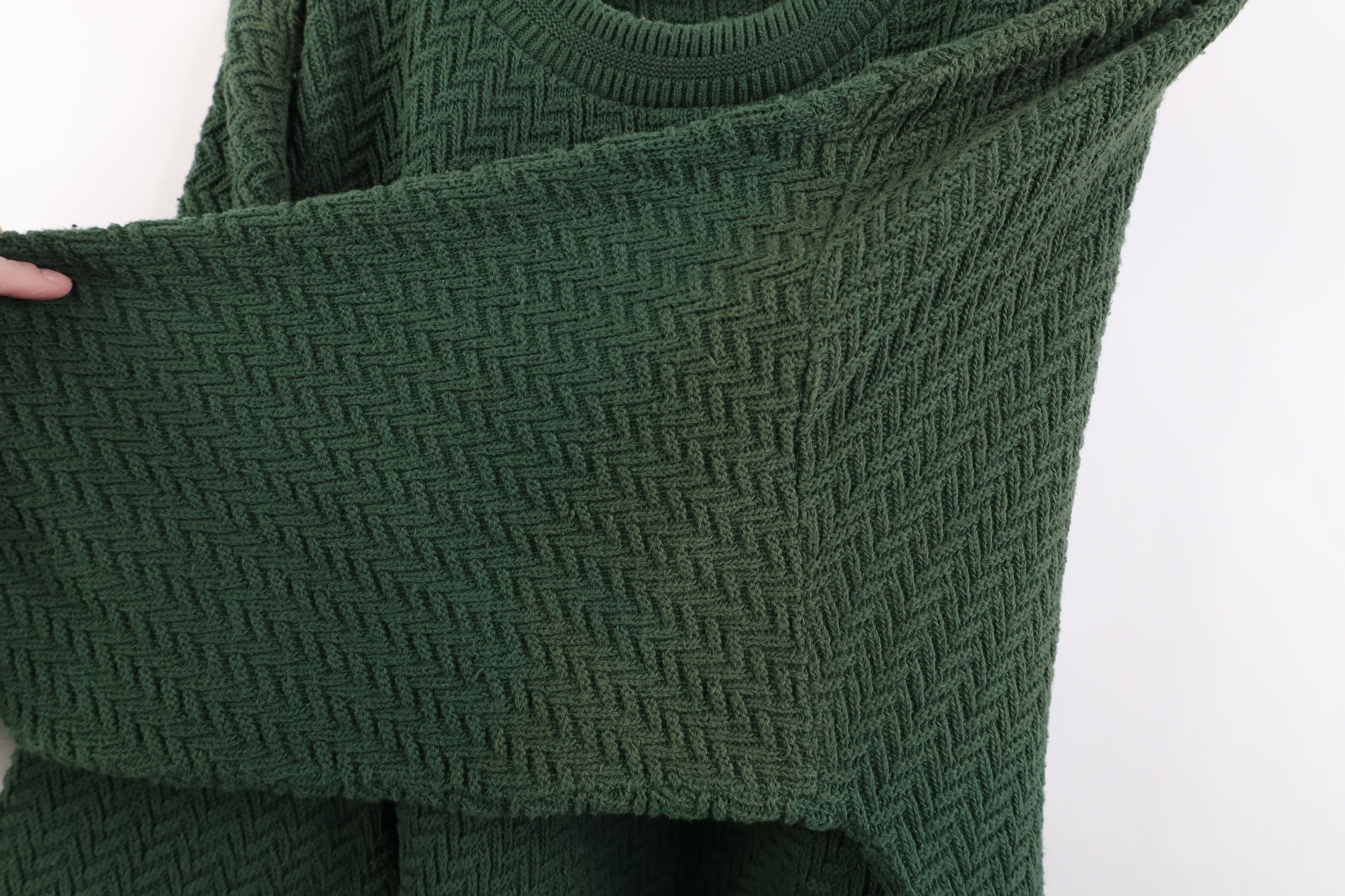 Vintage Vintage 90s Streetwear Cotton Zig Zag Knit Sweater Green USA Size US L / EU 52-54 / 3 - 4 Thumbnail