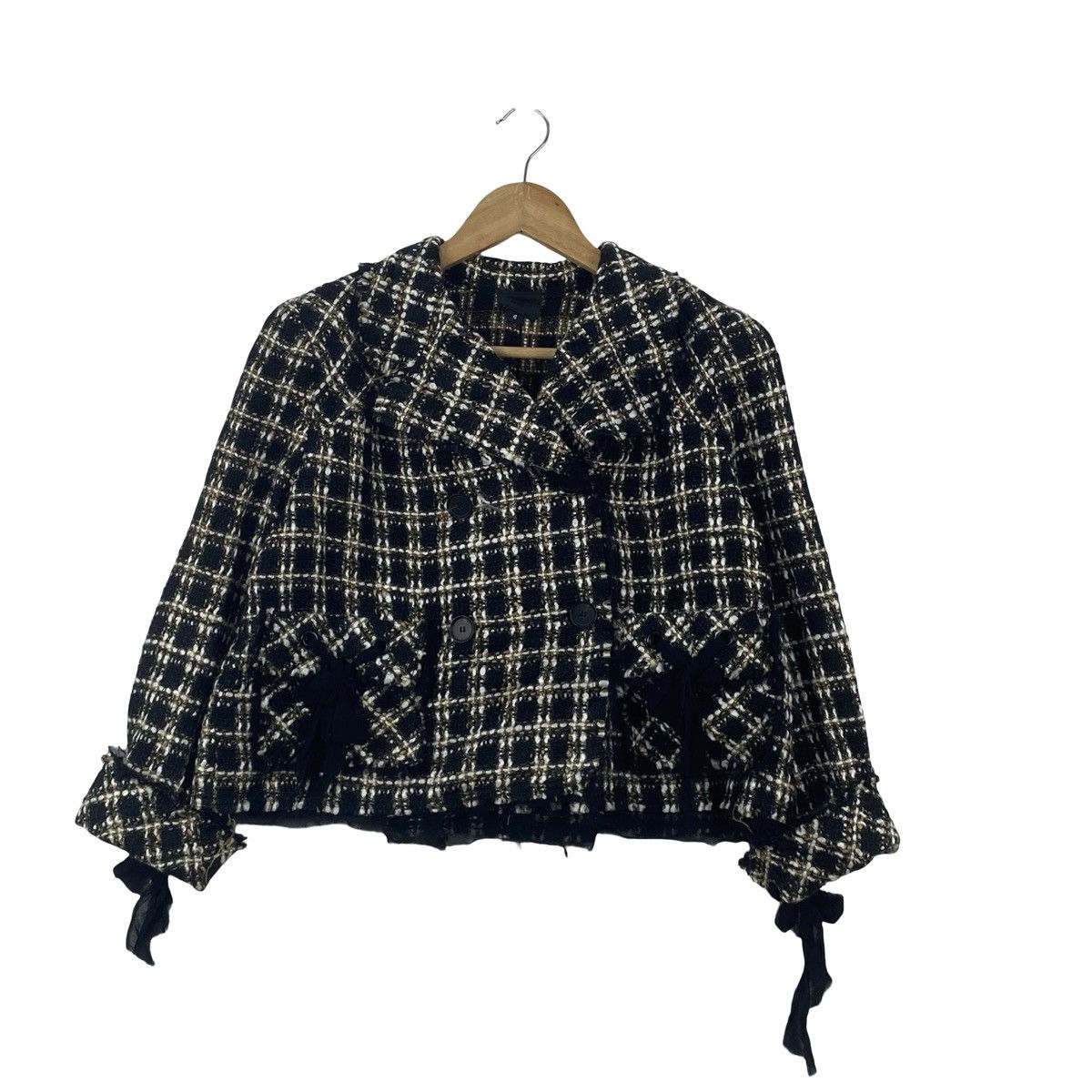 Vintage Vintage JOSEPHINE CHAUS Tweed Cropped Jacket Size S / US 4 / IT 40 - 3 Thumbnail