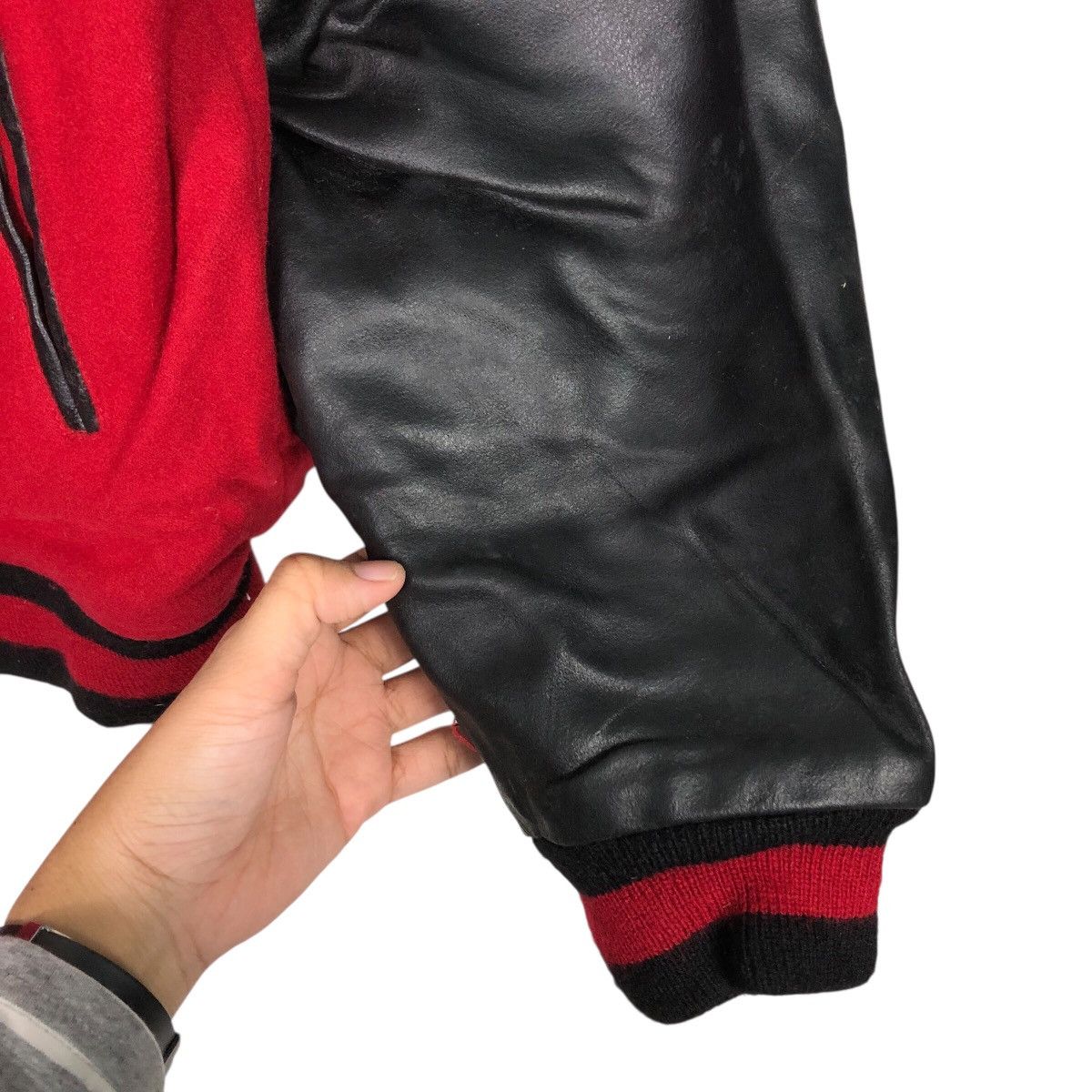 Japanese Brand 📌Vintage Varsity Leather Jacket Wild Knight Embroidery Size US L / EU 52-54 / 3 - 17 Thumbnail