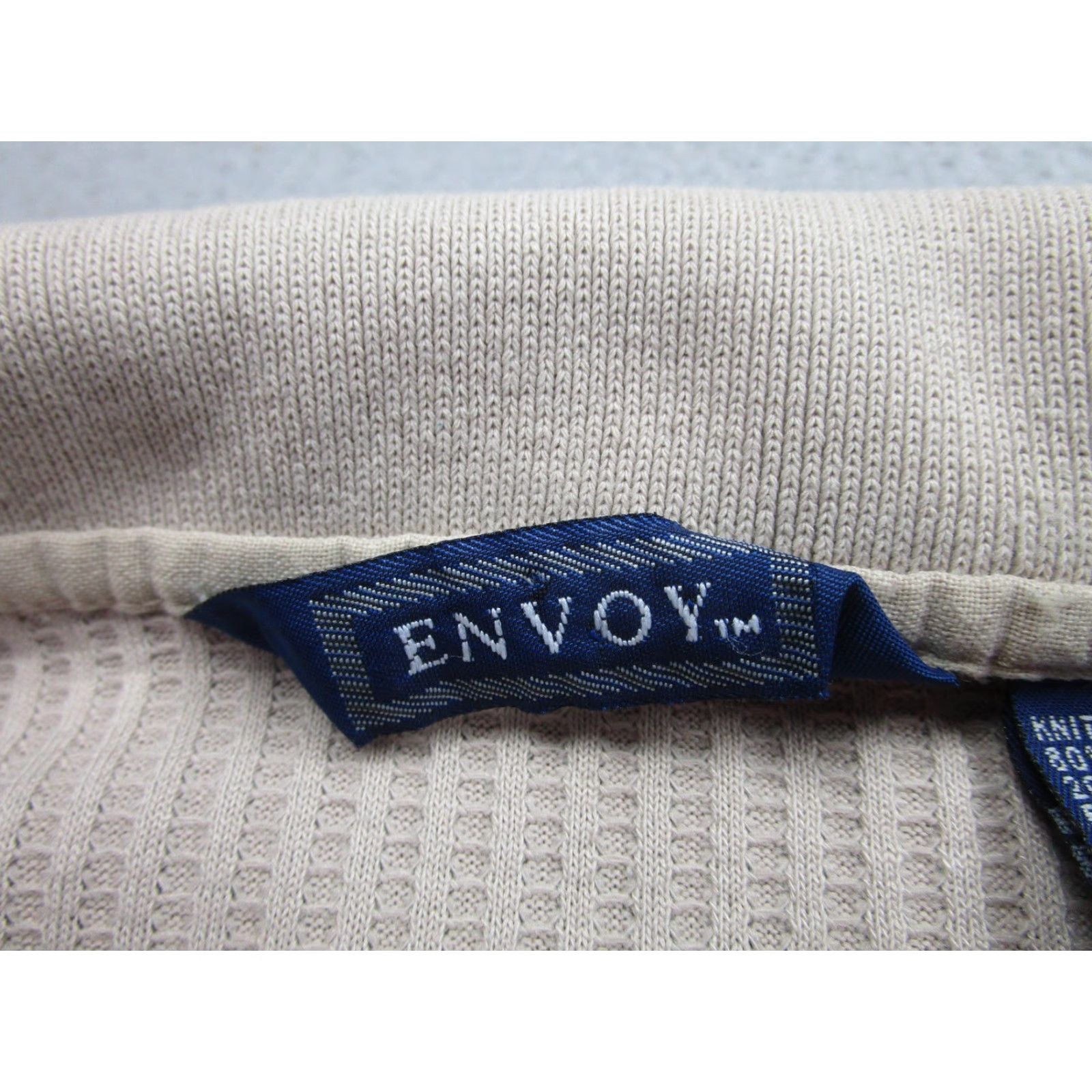Vintage VINTAGE Envoy Sweater Mens XL Textured Knit Waffle Pullover Banlon 90s Beige Collared Knit Shirt-StylePullover Mens XL Beige 90s Size US XL / EU 56 / 4 - 6 Thumbnail