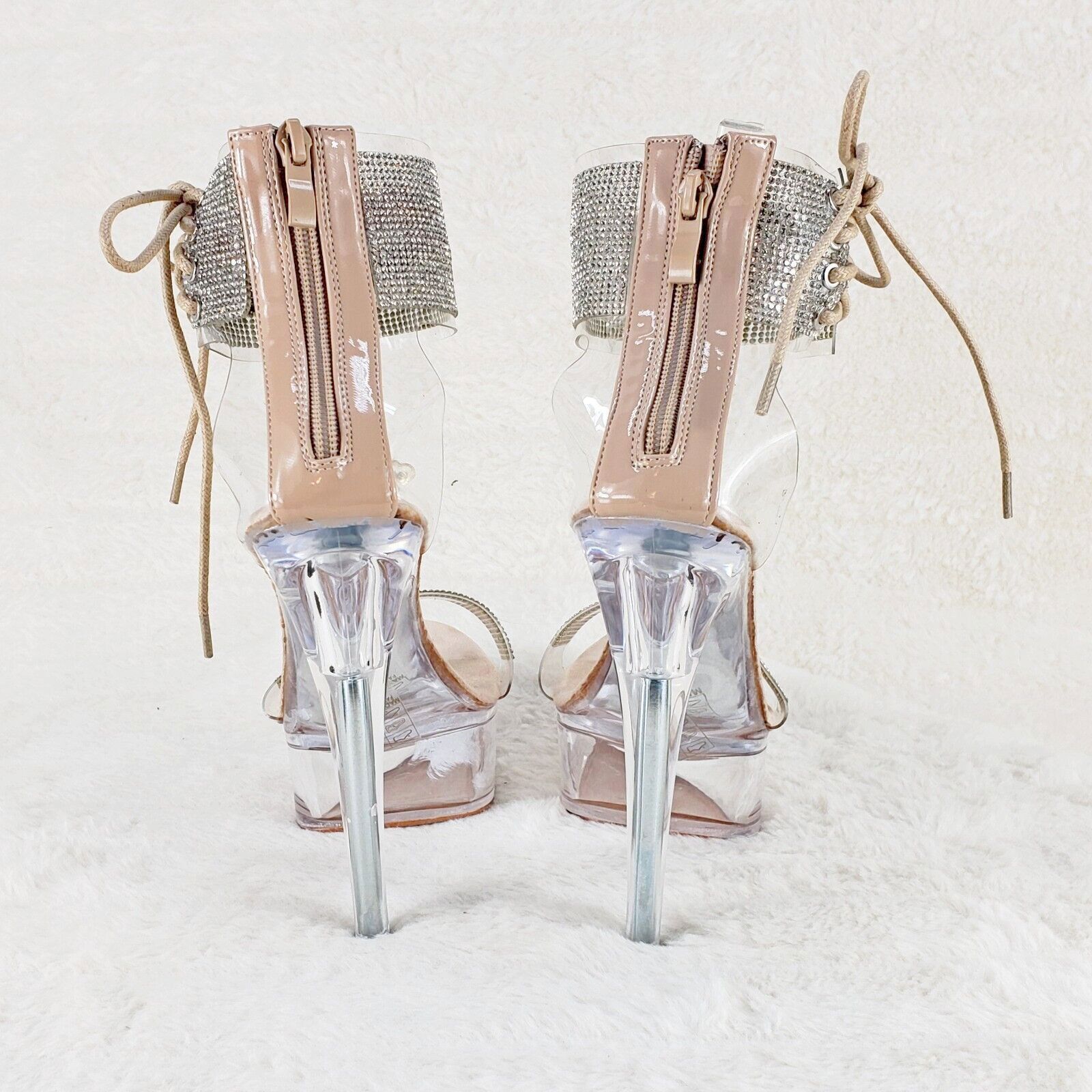Other Sparkle Affair Clear Platform Rhinestone Ankle Cuff High Hee Size US 6 / IT 36 - 5 Thumbnail