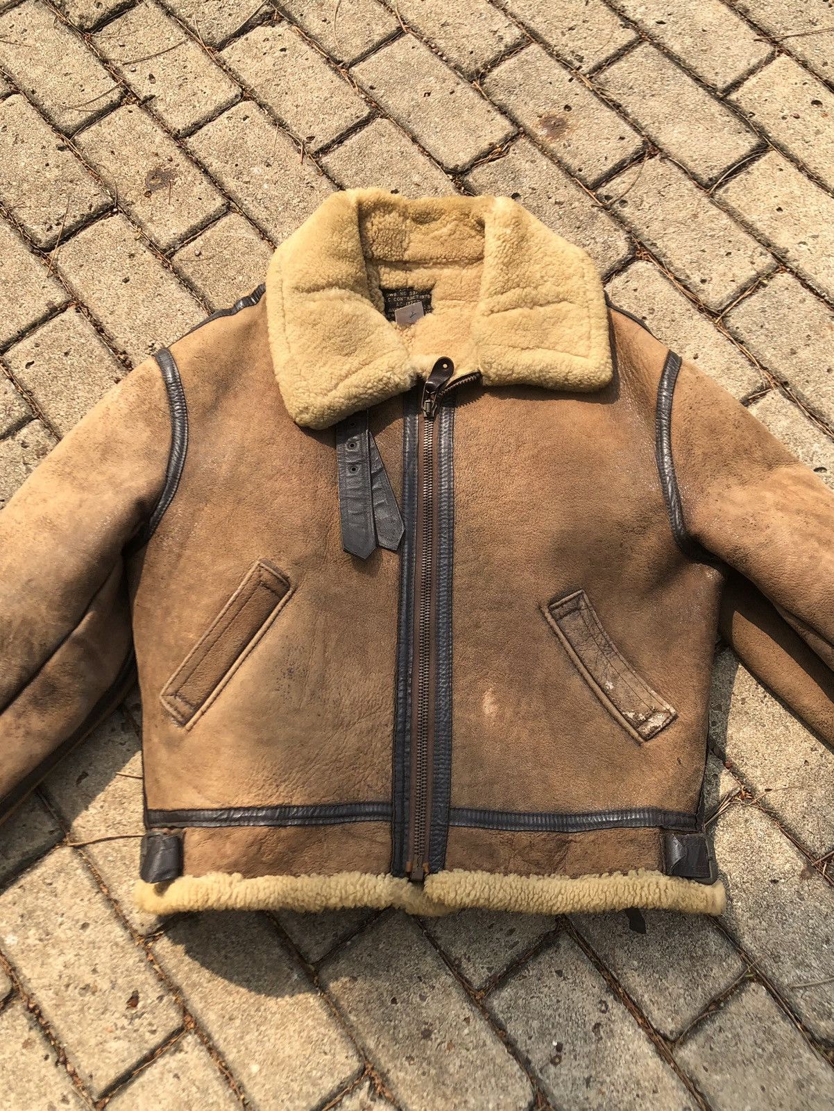 Avirex × Vintage Vintage B3 shearling sheepskin leather jacket