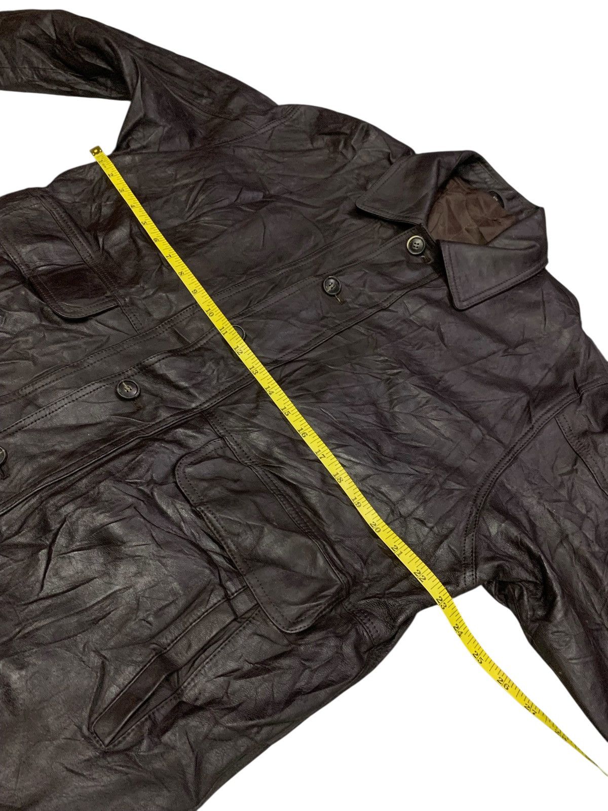 Leather Vintage 90's Dark Brown Shlendid Button Up Leather Jacket Size US S / EU 44-46 / 1 - 9 Thumbnail