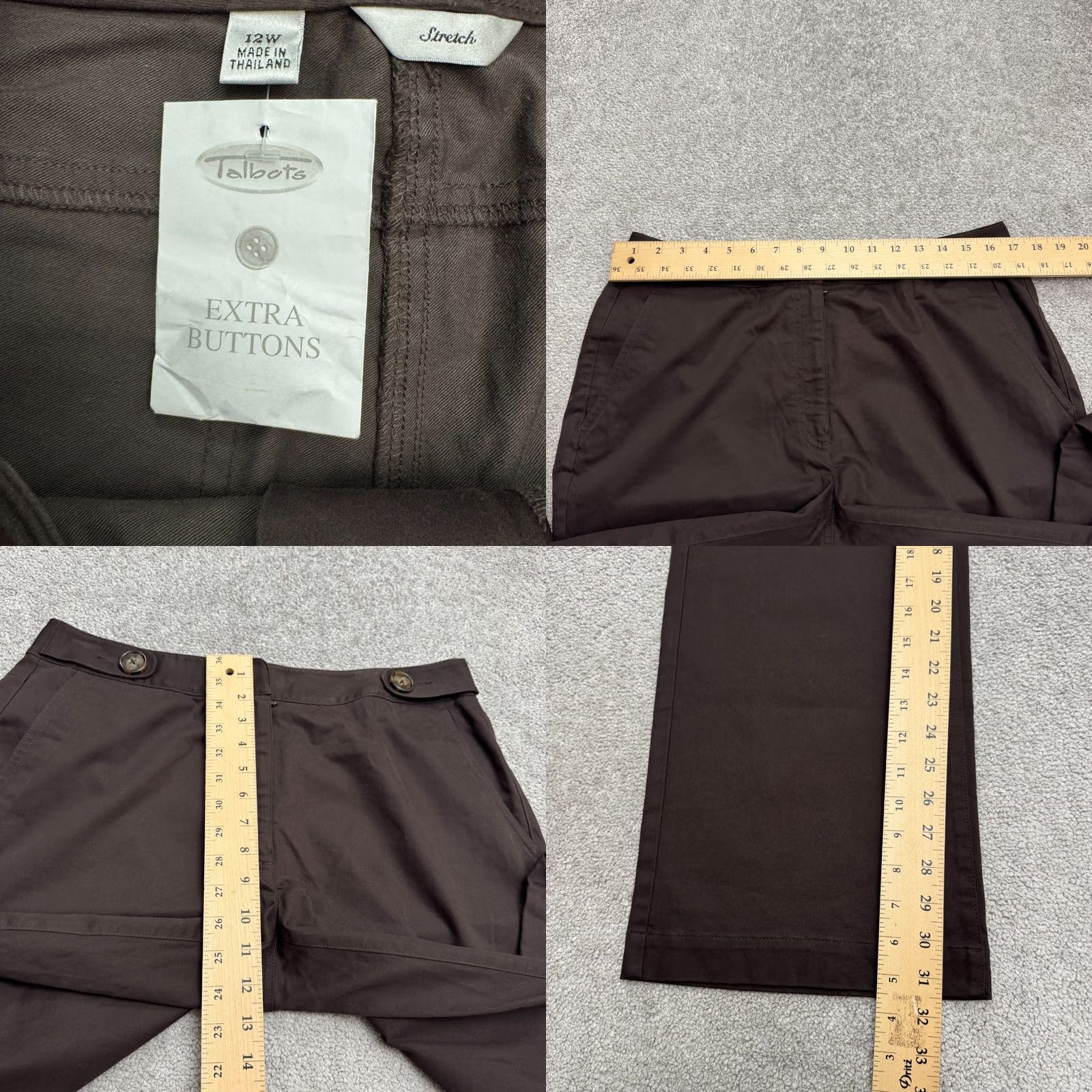 Talbots Talbots Dress Pants Womens 12W Brown Cotton Stretch Flared Leg High Rise Slim Inseam 31 In Size 34" / US 12 / IT 48 - 9 Thumbnail