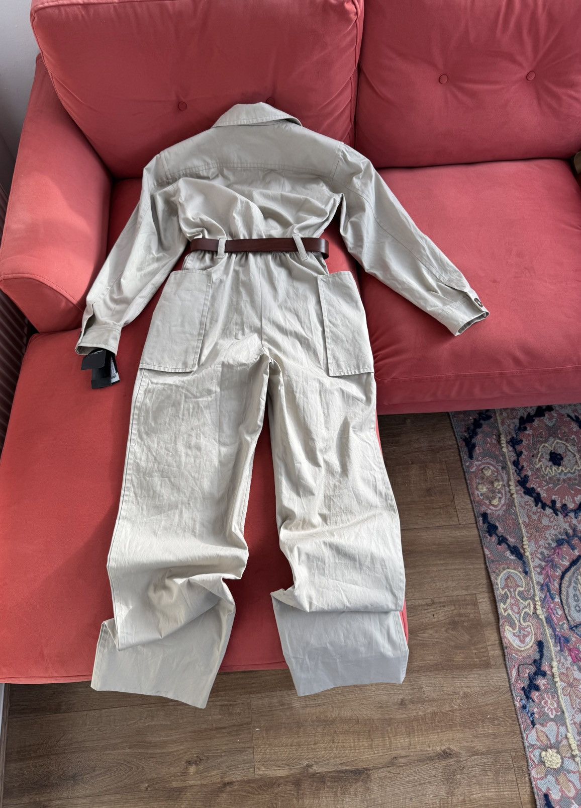 Saint Laurent Paris Saint Laurent New Safari Cotton Twill beige jumpsuit, size M Size 27" / US 4 / IT 40 - 14 Thumbnail