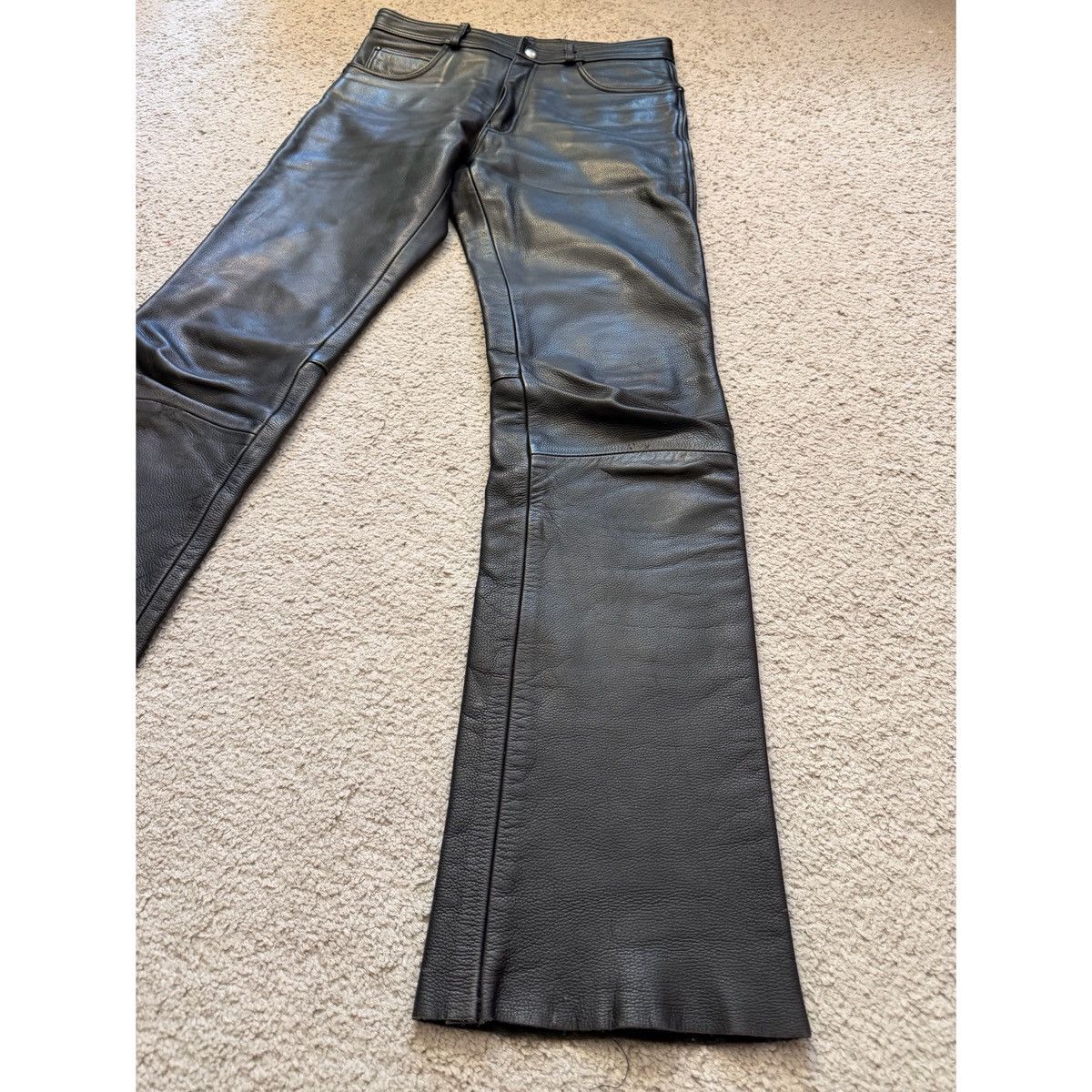Vintage VINTAGE HIGHWAY 1 BIKER HEAVYWEIGHT LEATHER PANTS Size US 32 / EU 48 - 4 Thumbnail