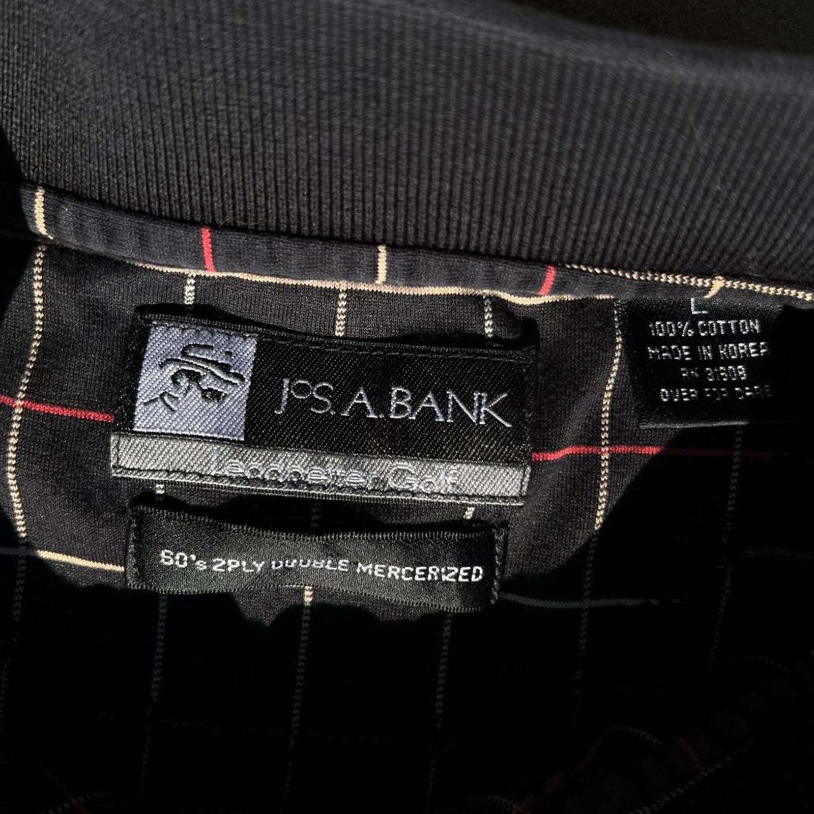 Jos. A. Bank Vintage 90s Black Plaid Pattern Polo Shirt Size US L / EU 52-54 / 3 - 3 Thumbnail