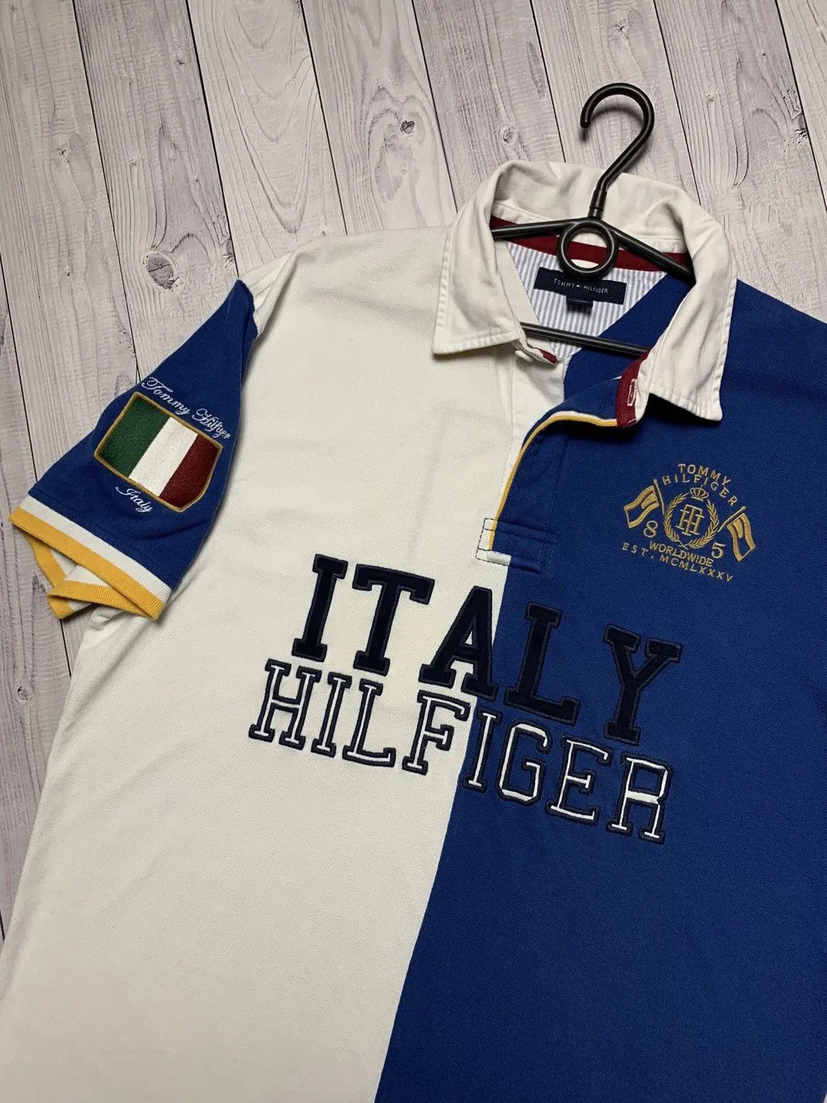 Tommy Hilfiger Vintage Chief Keef Italy big logo Italia rugby polo number 8 Size US L / EU 52-54 / 3 - 3 Thumbnail