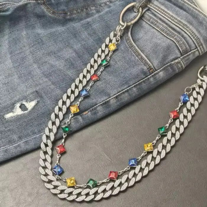 Jewelry Retro Cuban Crystal Pant Waist Chain Size ONE SIZE - 3 Thumbnail