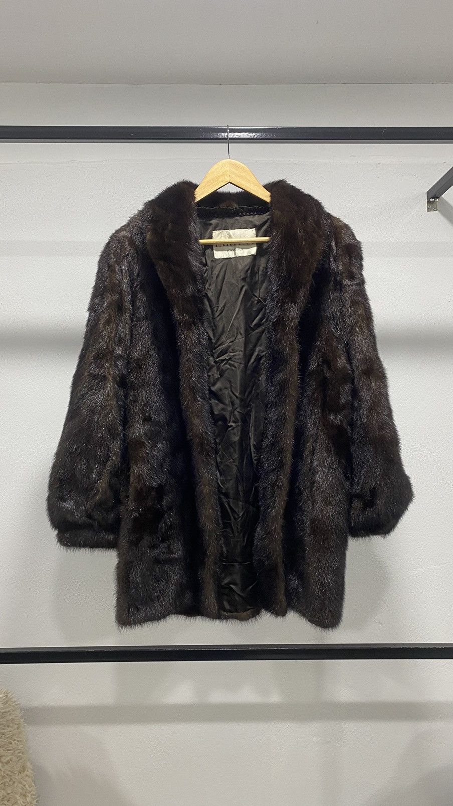 image of Archival Clothing Saga Mink Tokyo Fur Partina Jacket Like Saint Laurent in Brown, Women's (Size Lar