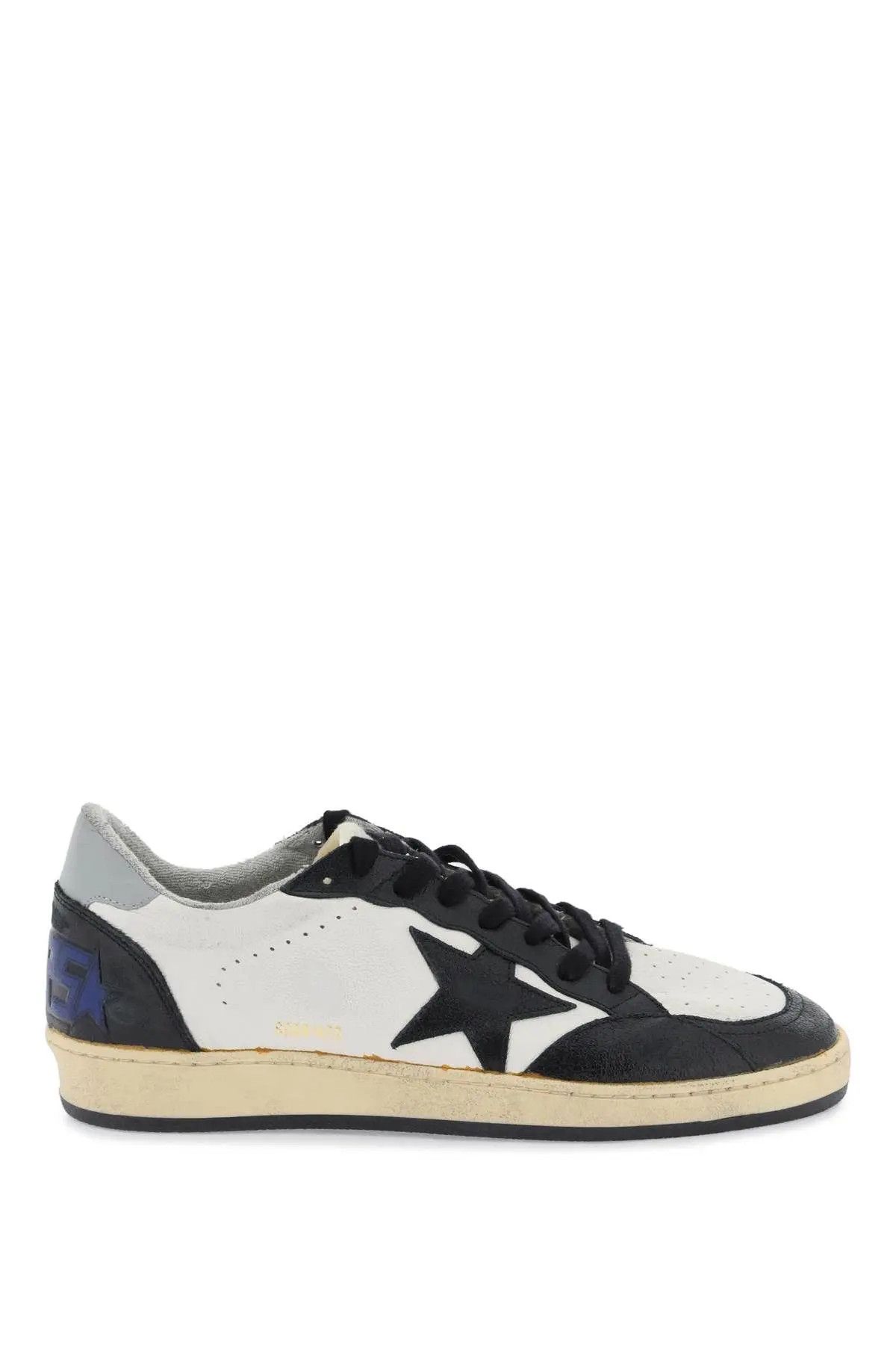 image of Golden Goose O1S22I1N0124 Ball Star Sneakers In White Black, Men's (Size 8)