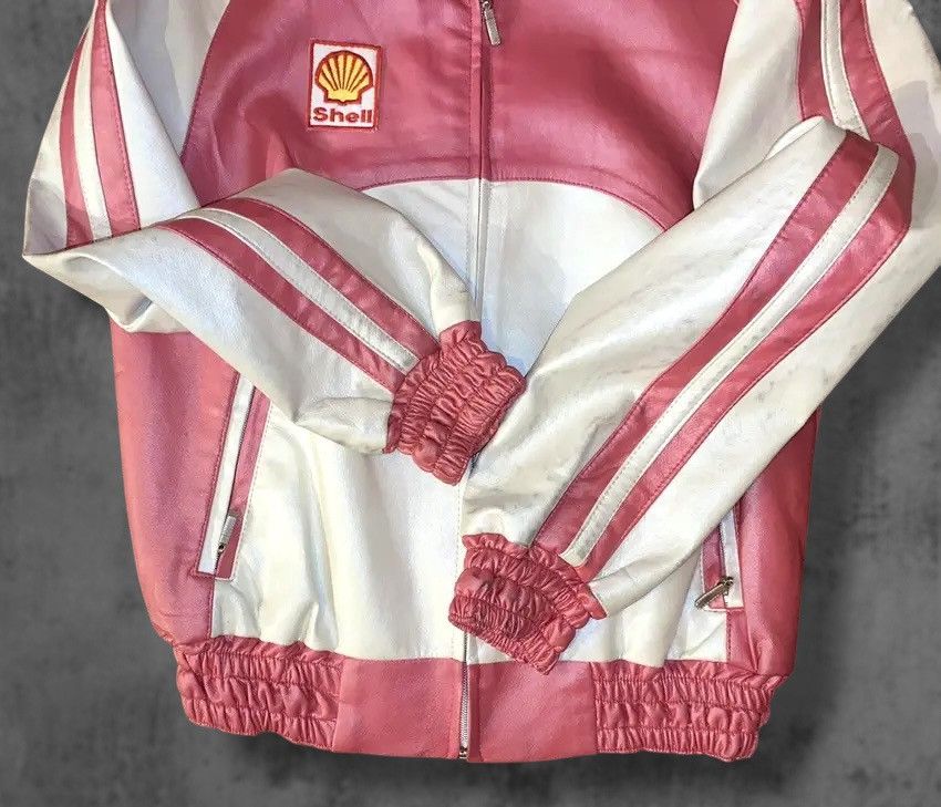Other Pink Racing SHELL Genuine Leather Vintage Moto Hype Jacket Size M / US 6-8 / IT 42-44 - 3 Thumbnail