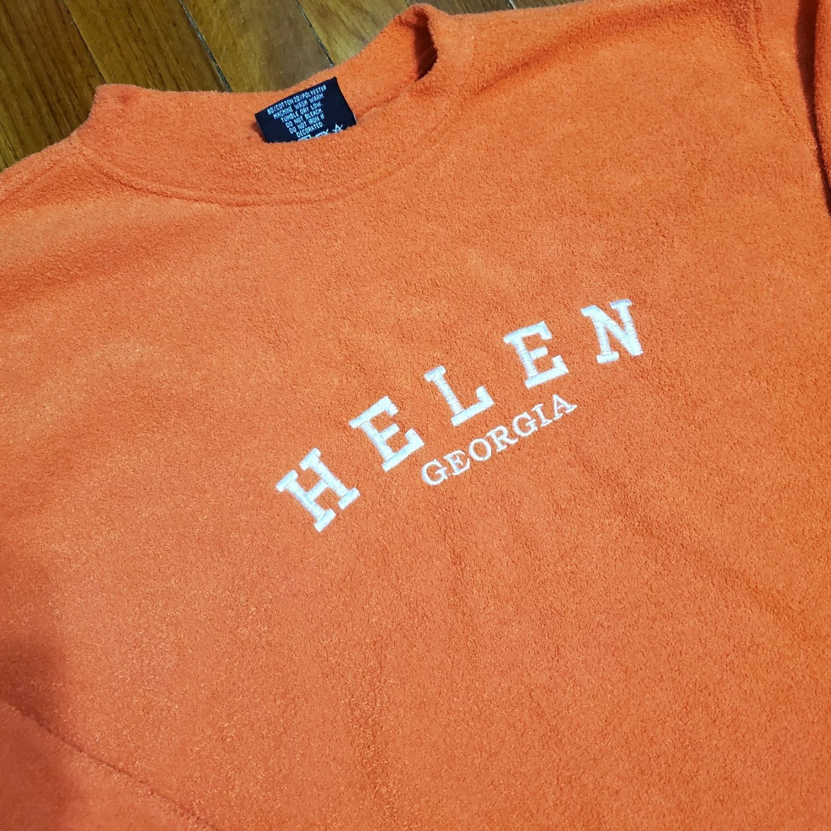 Vintage VINTAGE Helen Georgia Sweatshirt Orange Sz Med Embroidered 90s USA Made Size US M / EU 48-50 / 2 - 5 Thumbnail