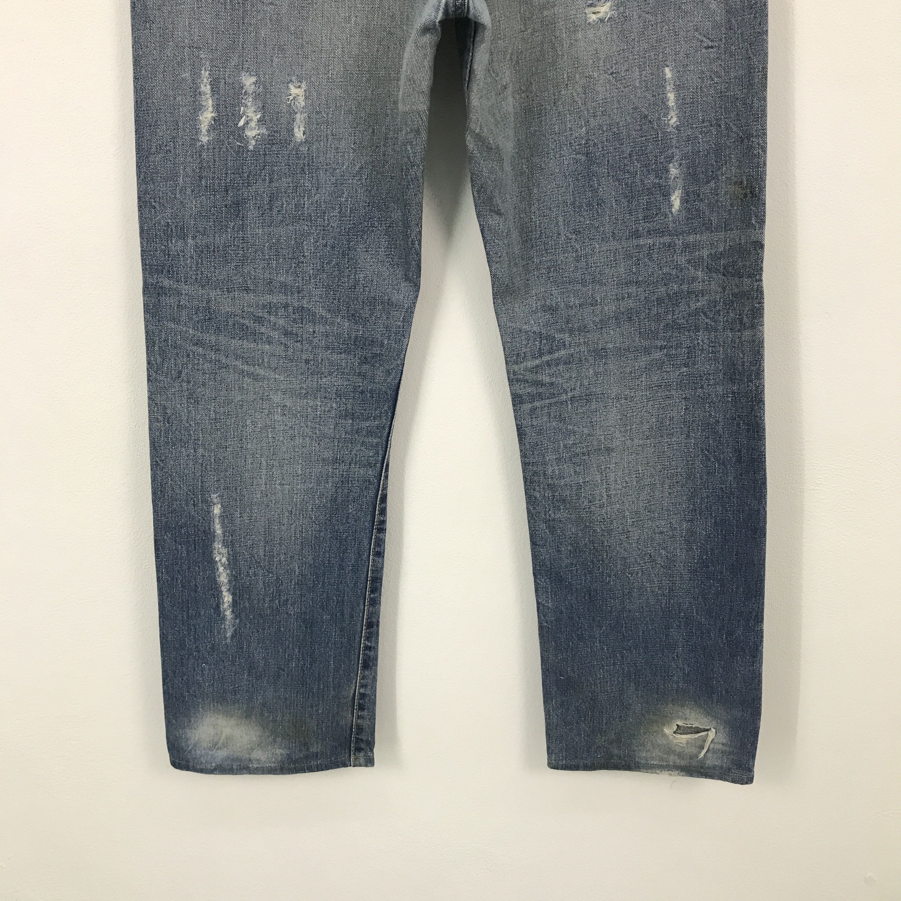 Edwin × Japanese Brand Baggy style edwin distressed jean pants Size US 32 / EU 48 - 6 Thumbnail