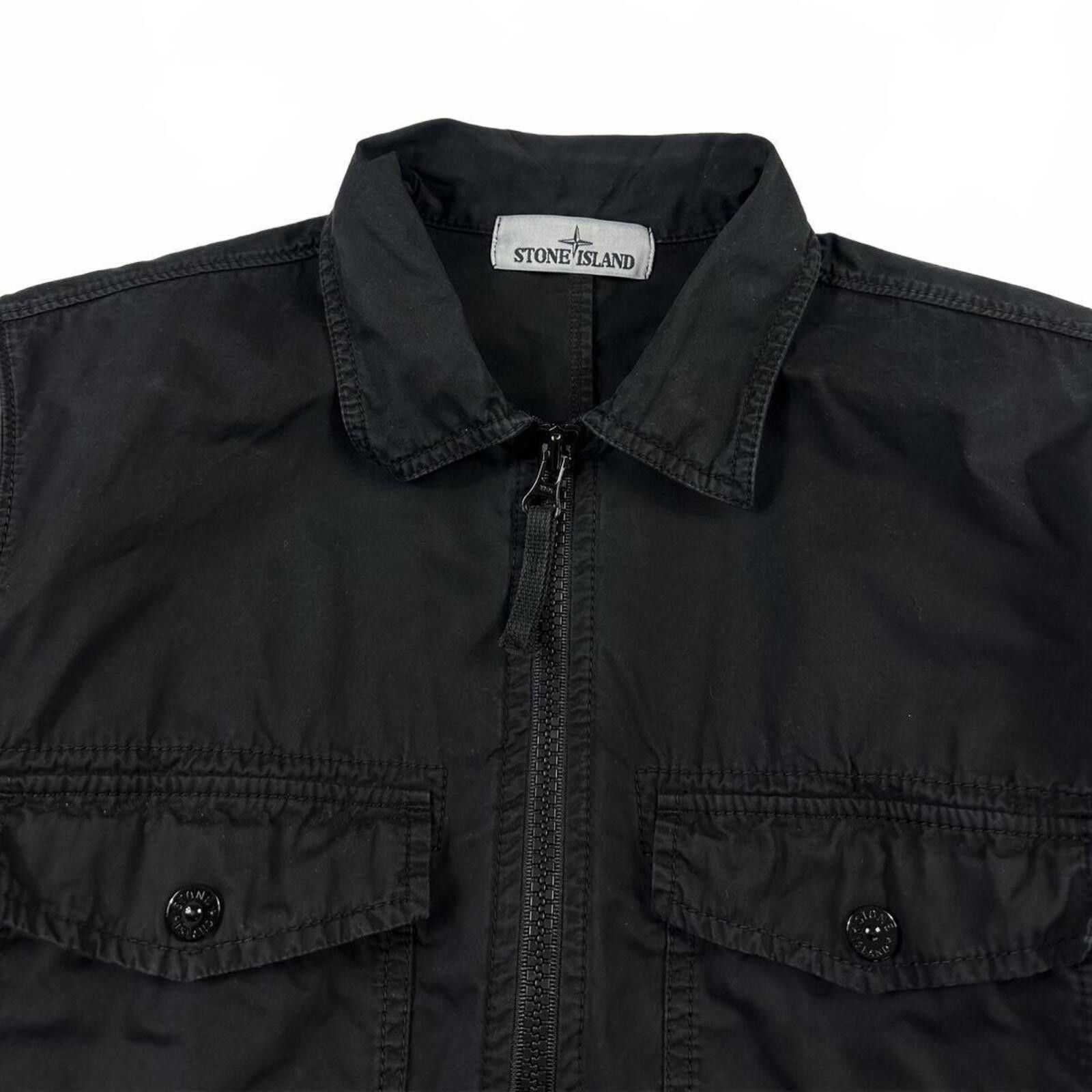 Stone Island Stone Island Zip Up Cotton Overshirt Black Small Size US S / EU 44-46 / 1 - 3 Thumbnail