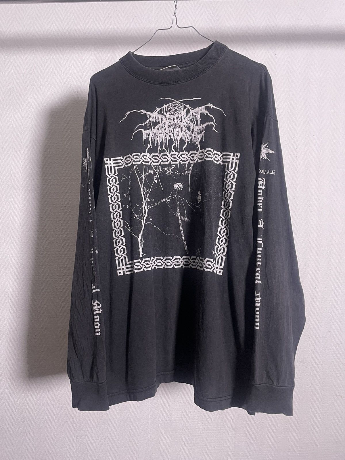 image of Band Tees x Vintage 1993 Darkthrone Under A Funeral Moon Longsleeve XL in Black, Men's